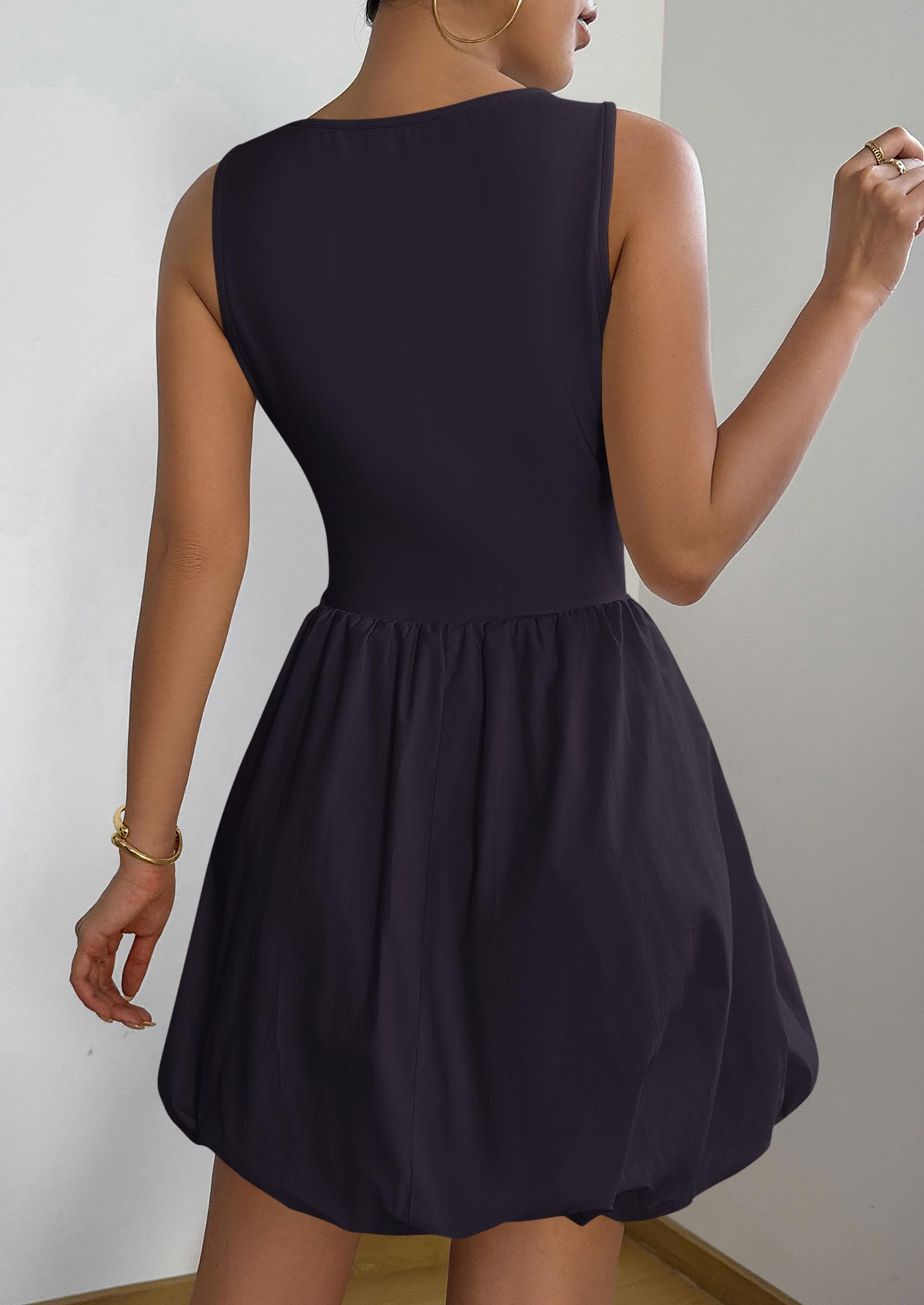Foto 2 | Vestido De Verano Prettygarden 2025 Sin Mangas Con Cuello Redondo Azul Marino - Venta Internacional.