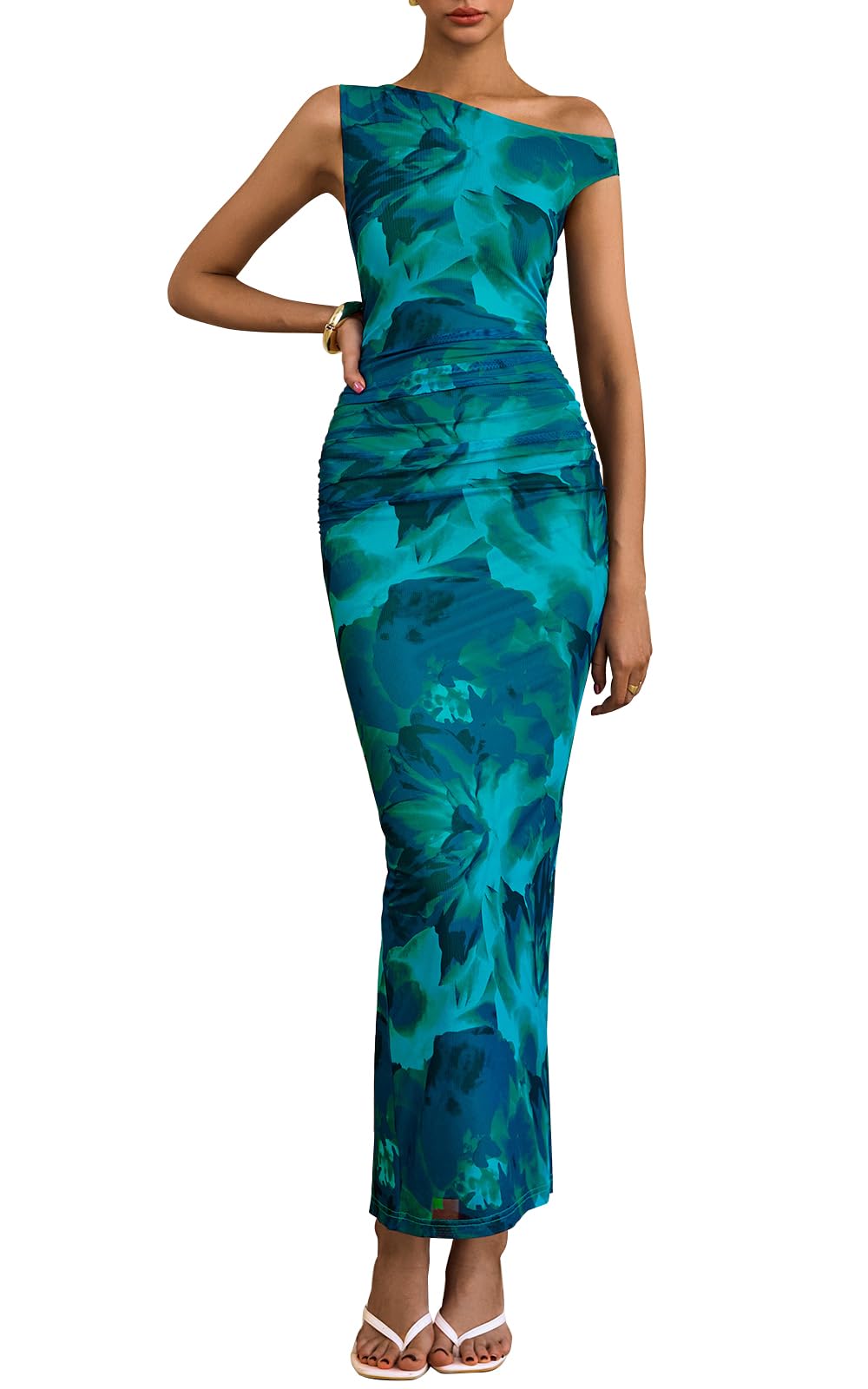 Foto 2 pulgar | Vestido Largo Ajustado Prettygarden Con Estampado Floral Para Mujer - Venta Internacional.