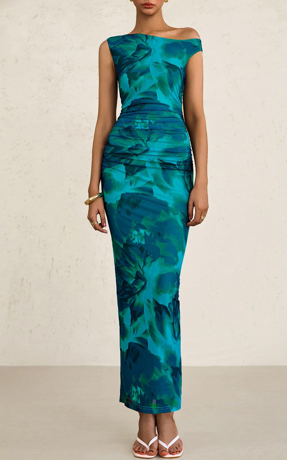 Foto 2 | Vestido Largo Ajustado Prettygarden Con Estampado Floral Para Mujer - Venta Internacional.