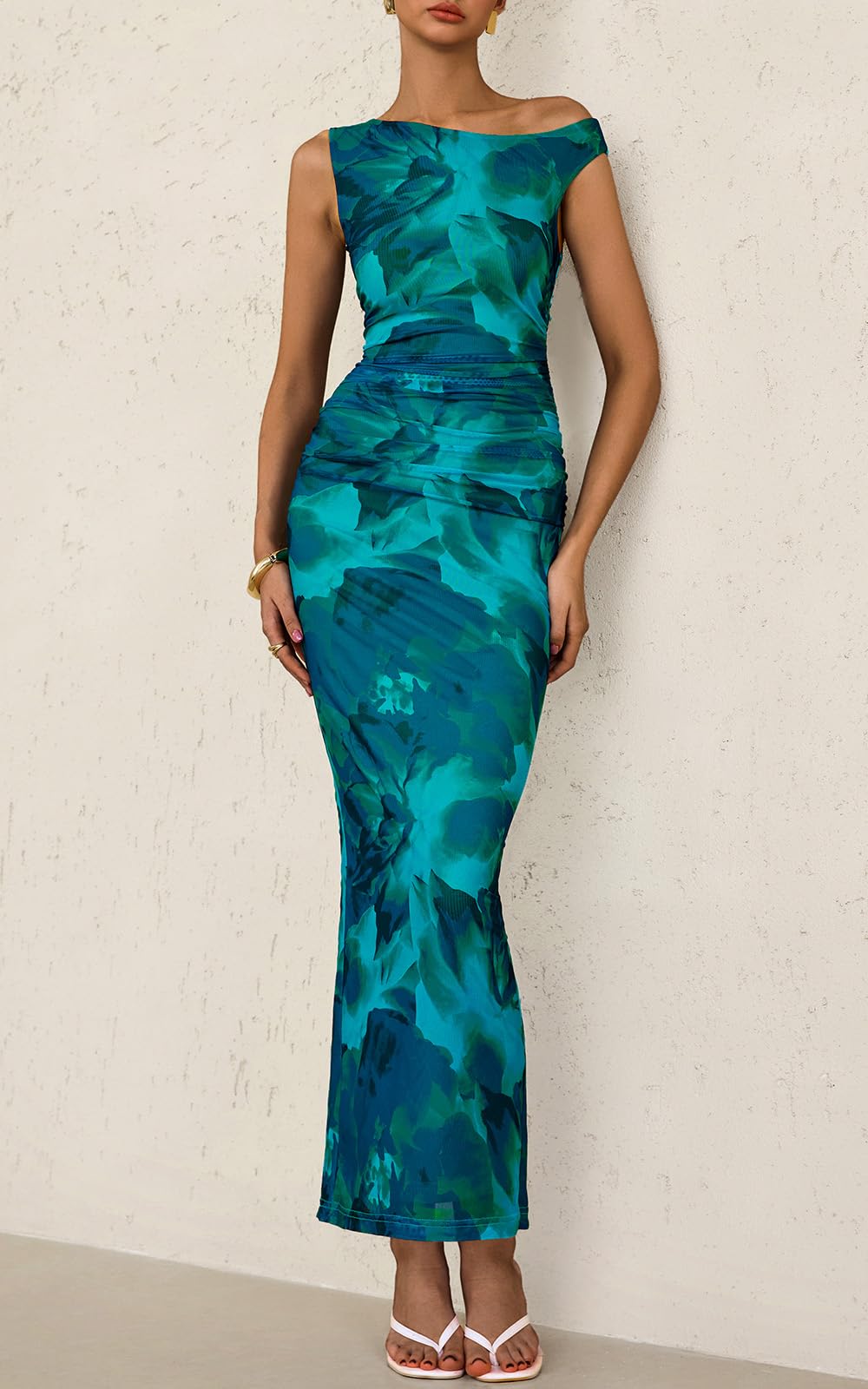 Foto 4 pulgar | Vestido Largo Ajustado Prettygarden Con Estampado Floral Para Mujer - Venta Internacional.