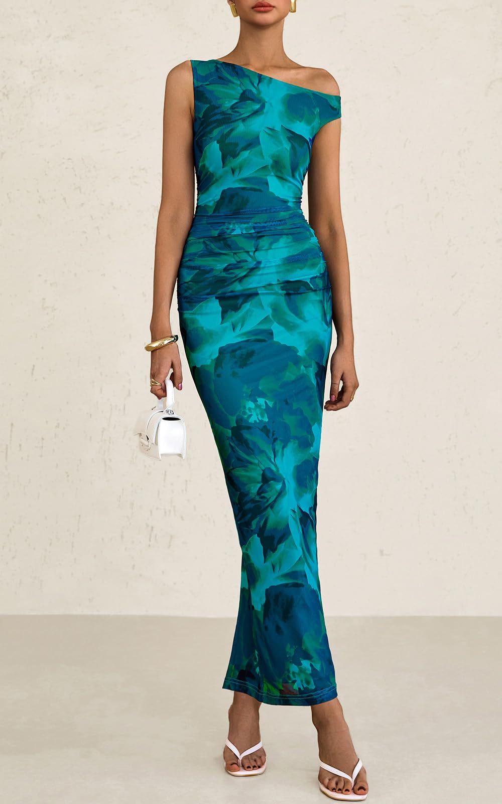 Foto 7 | Vestido Largo Ajustado Prettygarden Con Estampado Floral Para Mujer - Venta Internacional.