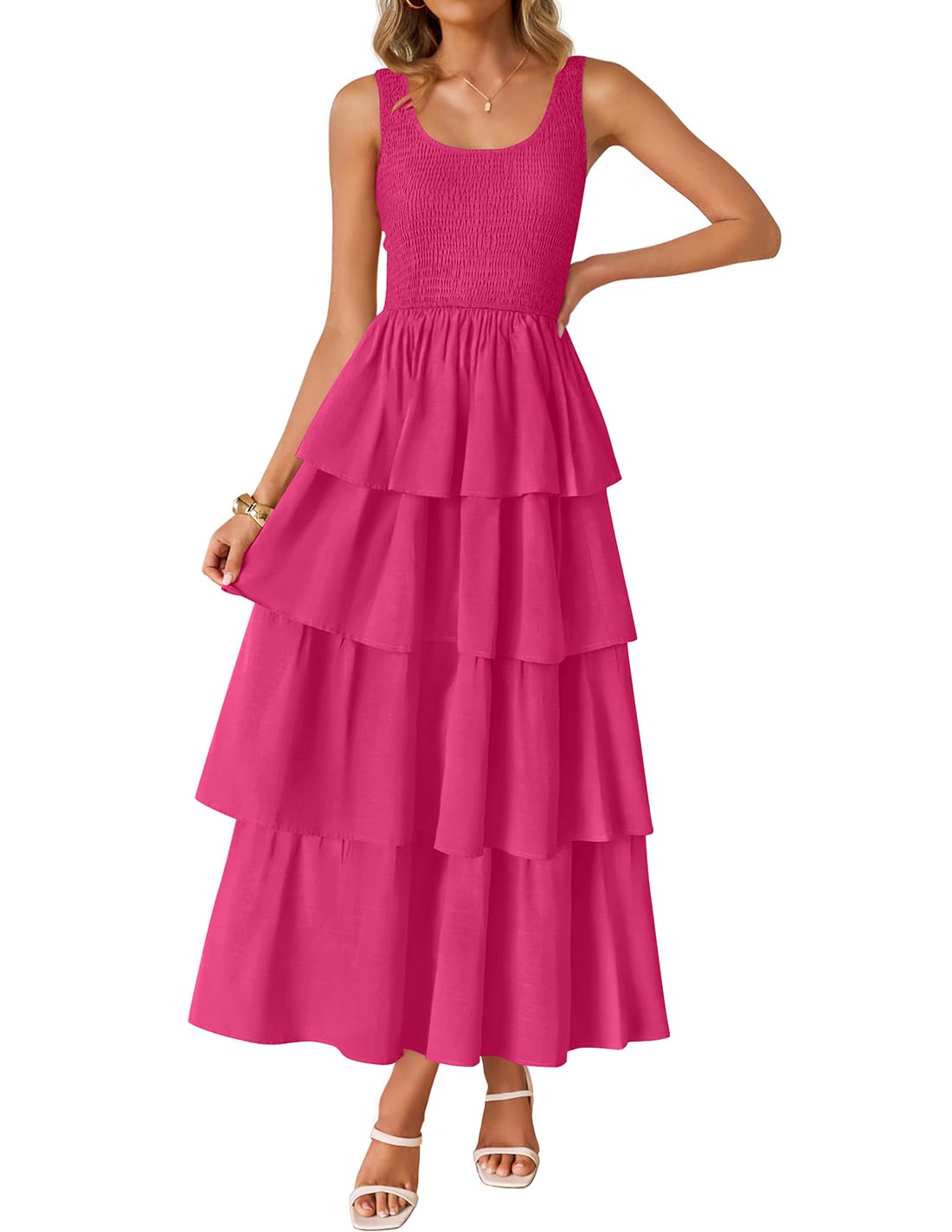 Foto 2 pulgar | Vestido Midi Sin Mangas Zesica 2025 Summer Boho Para Mujer - Venta Internacional.