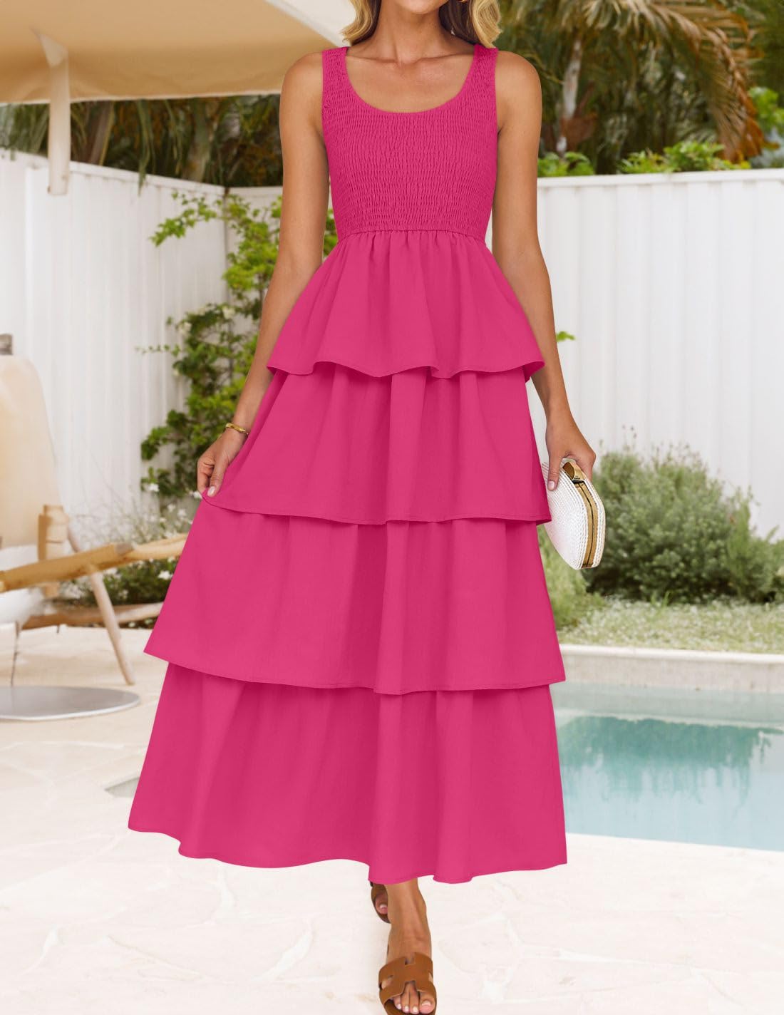 Foto 4 pulgar | Vestido Midi Sin Mangas Zesica 2025 Summer Boho Para Mujer - Venta Internacional.