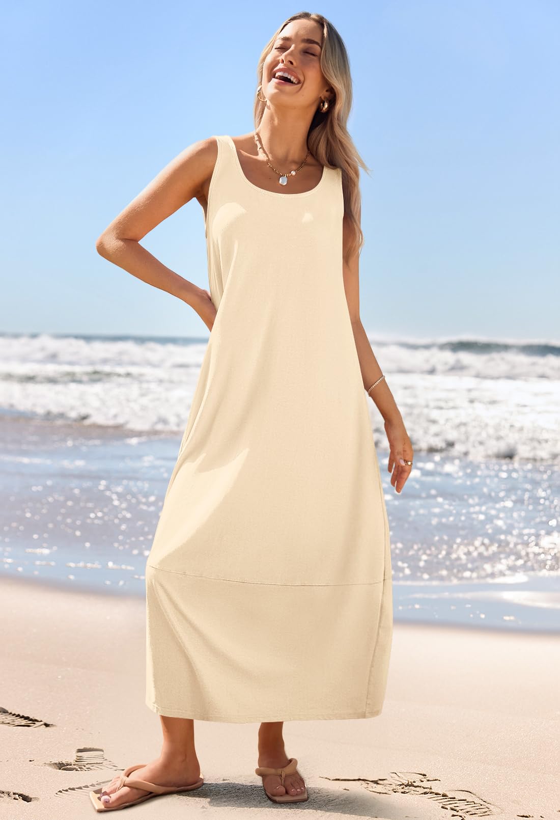 Foto 4 pulgar | Vestido Largo Casual Merokeety 2025 Summer Beach Albaricot - Venta Internacional.