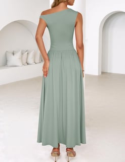 Foto 4 | Vestido Largo Zesica Summer 2025 Con Un Solo Hombro Casual Para Mujer - Venta Internacional.