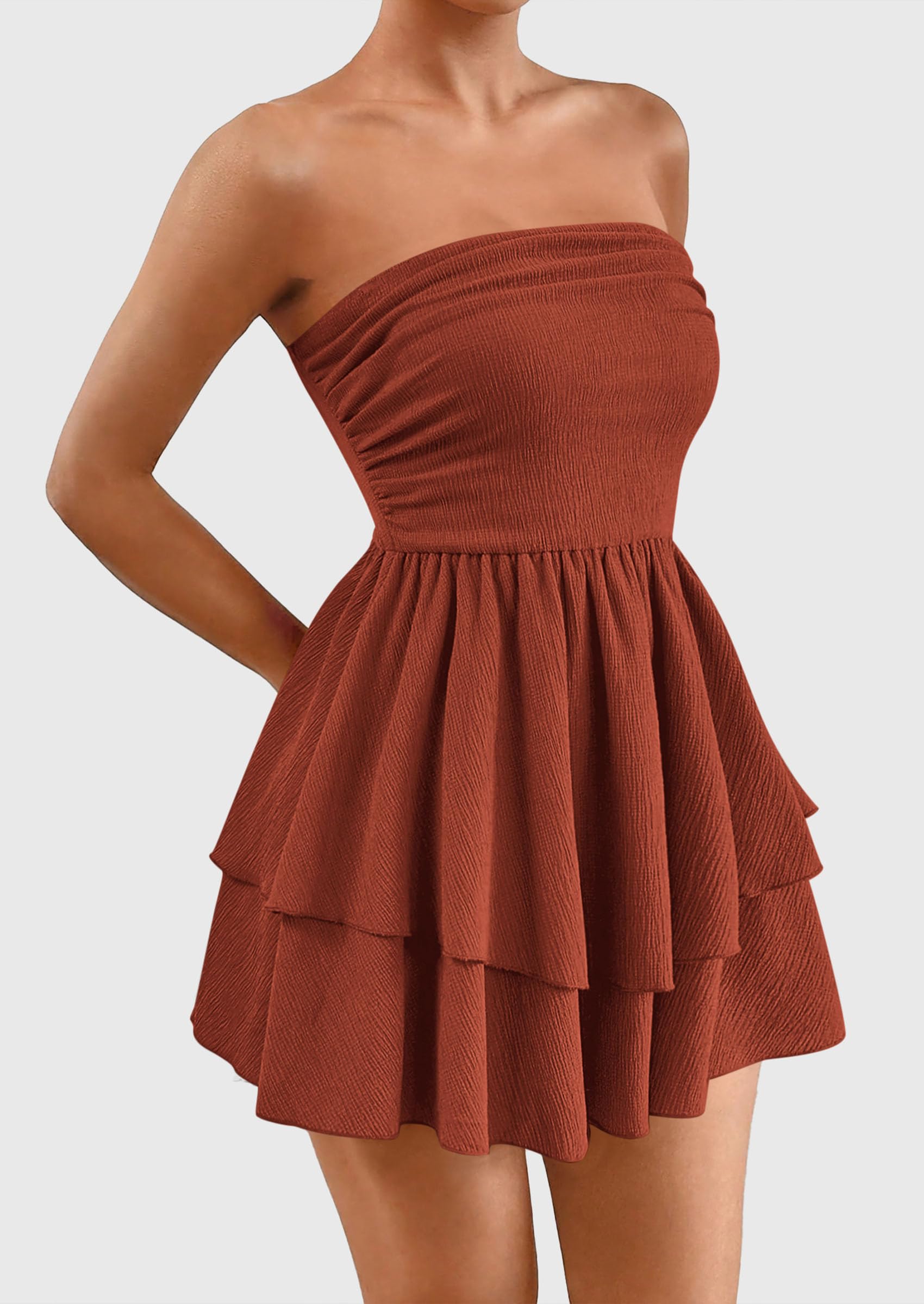 Foto 4 pulgar | Vestido Prettygarden Para Mujer, Verano 2025, Sin Tirantes, Tubo, Tamaño Mini - Venta Internacional.