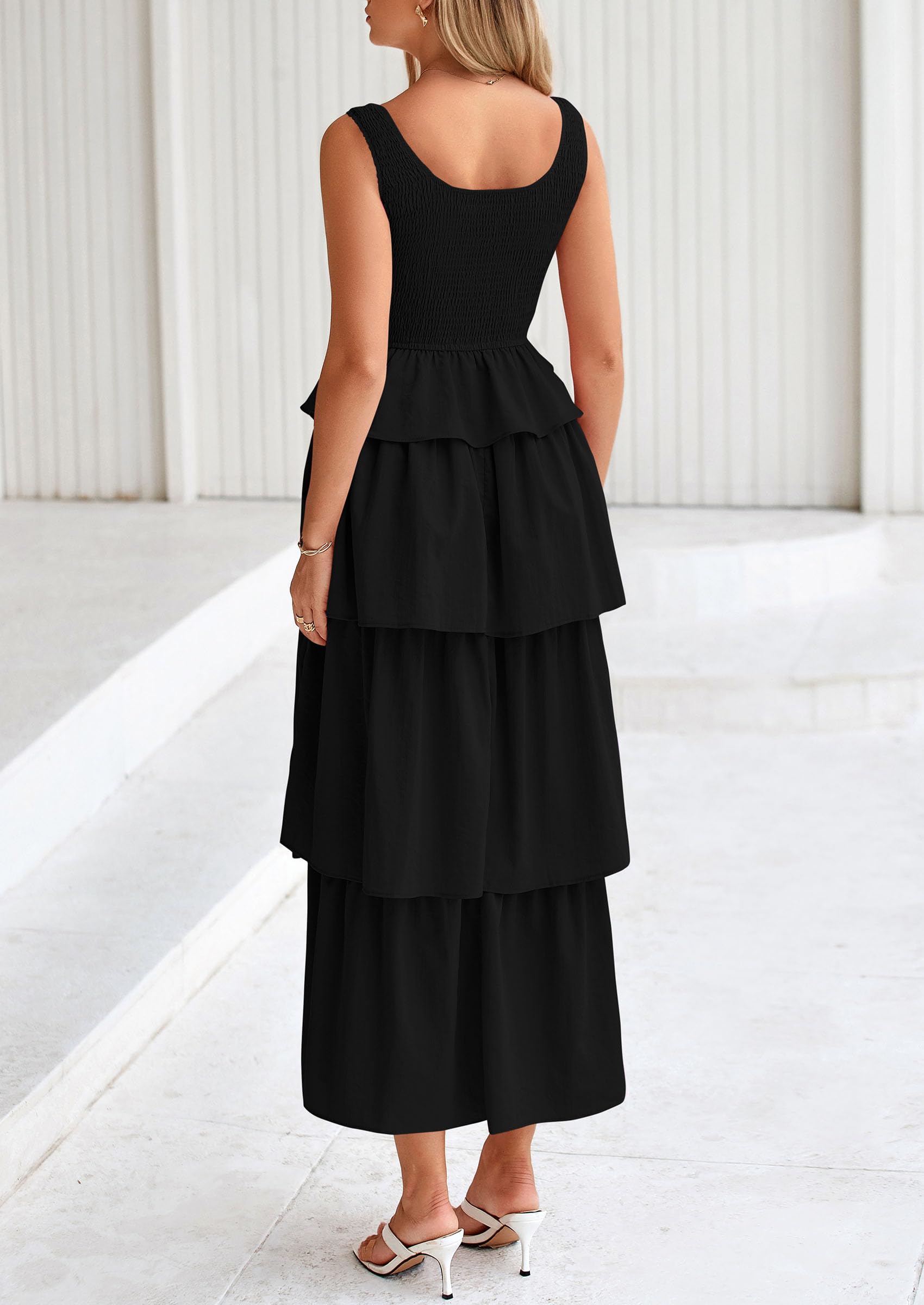 Foto 2 | Vestido Prettygarden Para Mujer 2025, Verano, Sin Mangas, Midi, Negro - Venta Internacional.