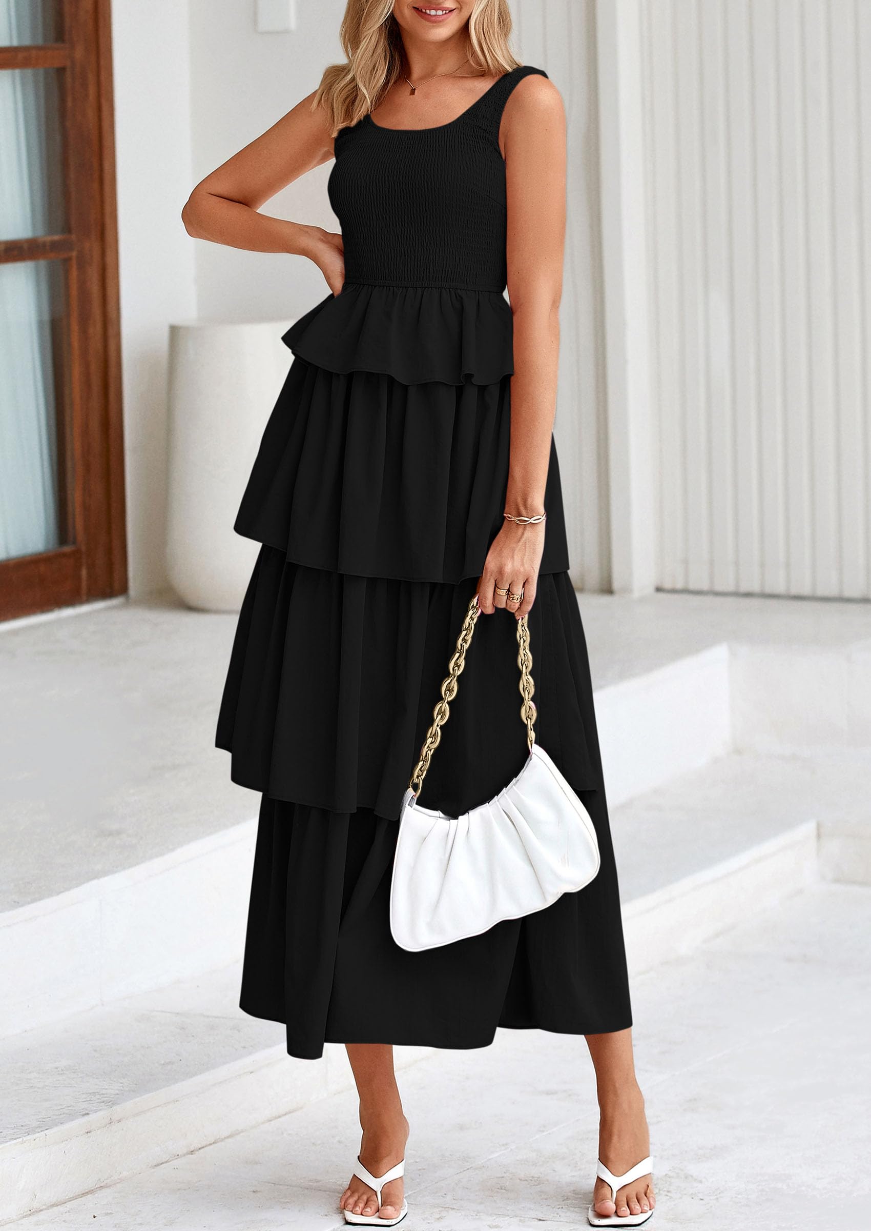 Foto 5 pulgar | Vestido Prettygarden Para Mujer 2025, Verano, Sin Mangas, Midi, Negro - Venta Internacional.