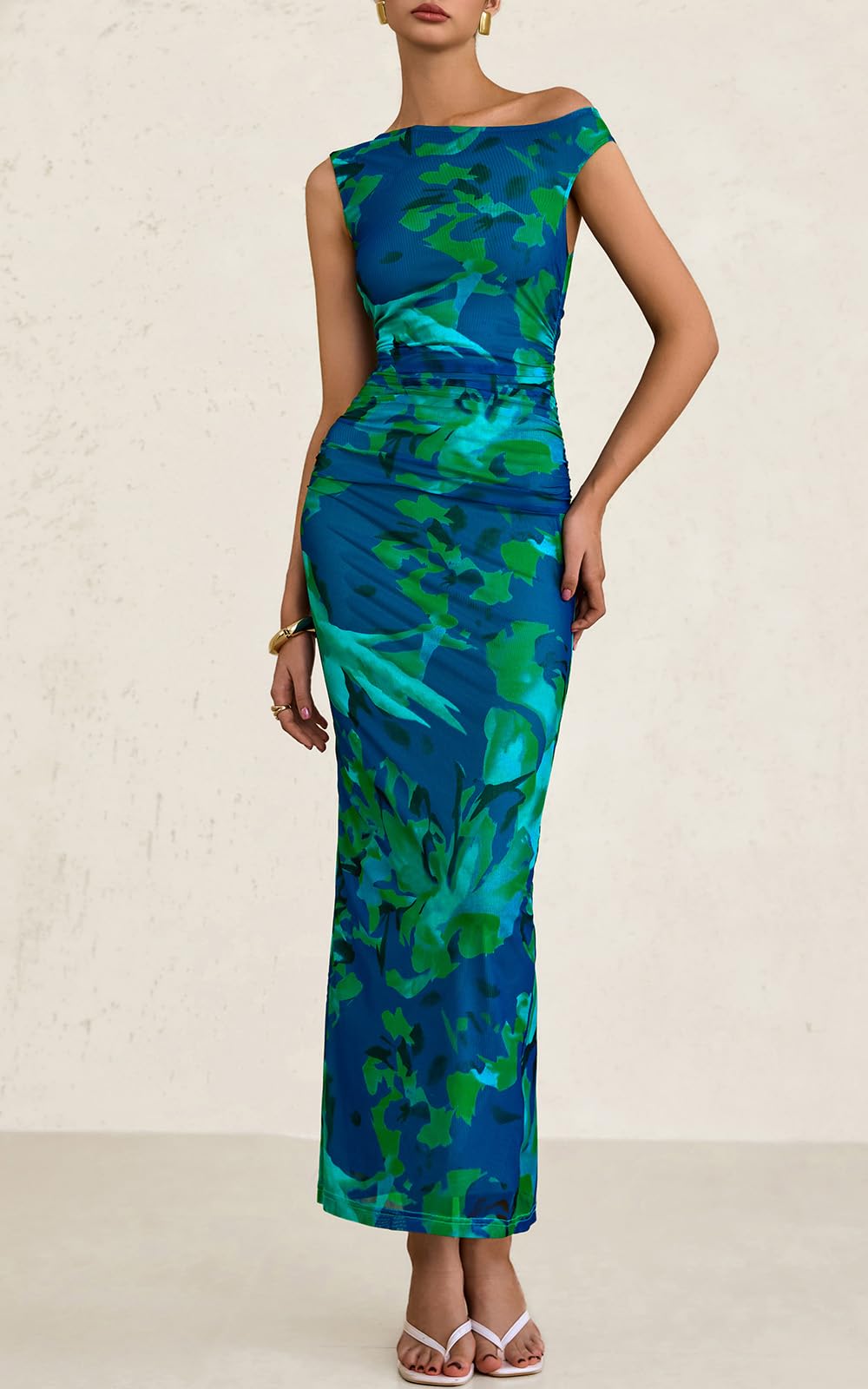 Foto 3 pulgar | Vestido De Verano Prettygarden Con Hombros Descubiertos Y Estampado Floral Para Mujer - Venta Internacional.