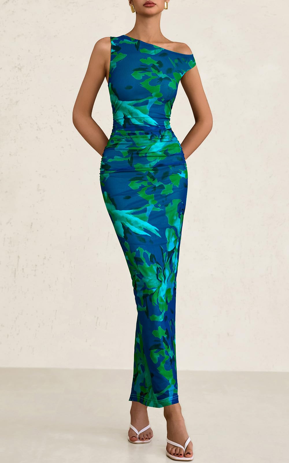 Foto 4 pulgar | Vestido De Verano Prettygarden Con Hombros Descubiertos Y Estampado Floral Para Mujer - Venta Internacional.