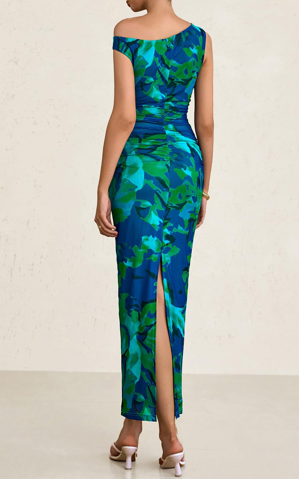 Foto 5 pulgar | Vestido De Verano Prettygarden Con Hombros Descubiertos Y Estampado Floral Para Mujer - Venta Internacional.