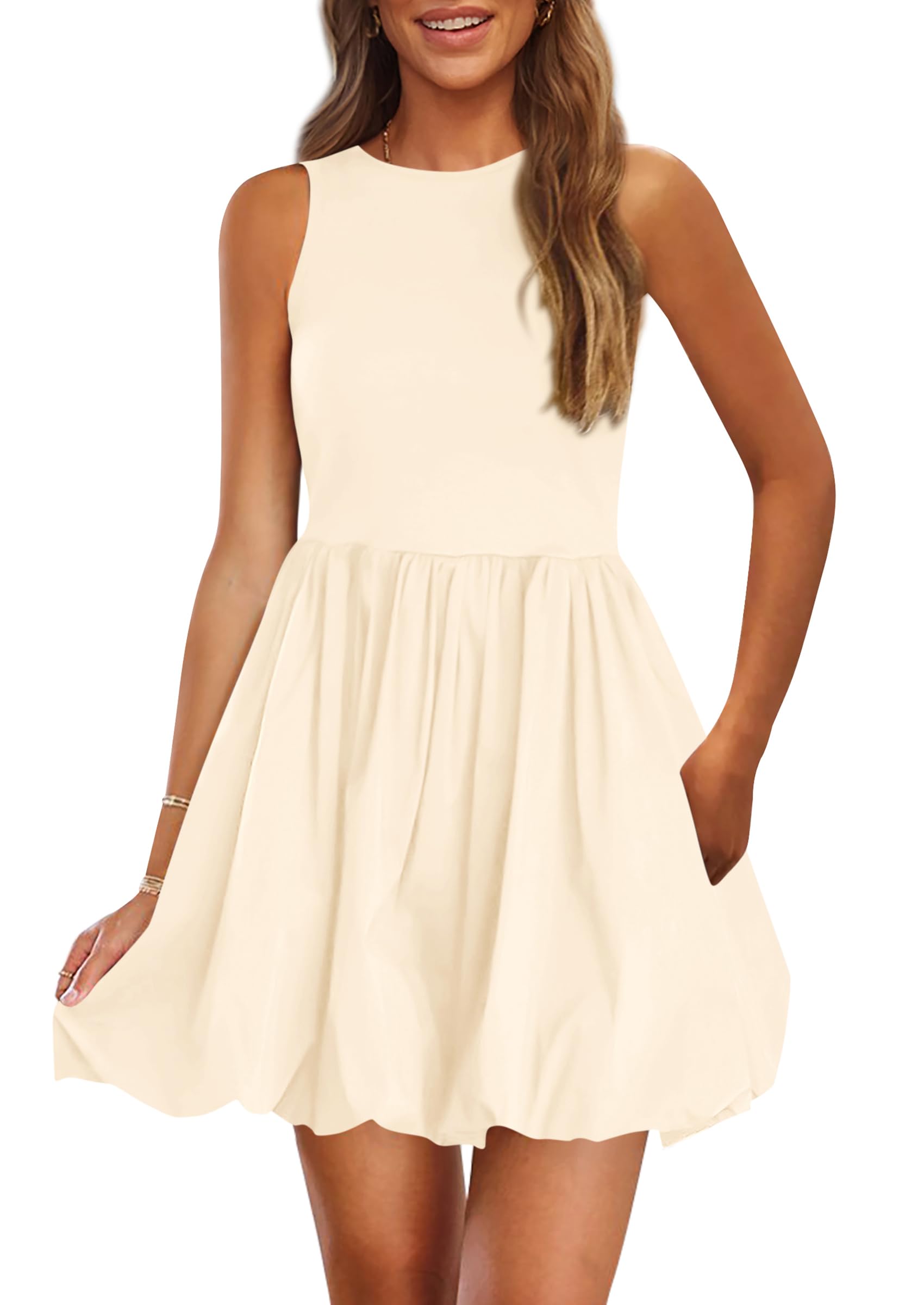 Foto 2 pulgar | Vestido De Verano Prettygarden 2025 Sin Mangas Sin Mangas Con Bolsillos - Venta Internacional.
