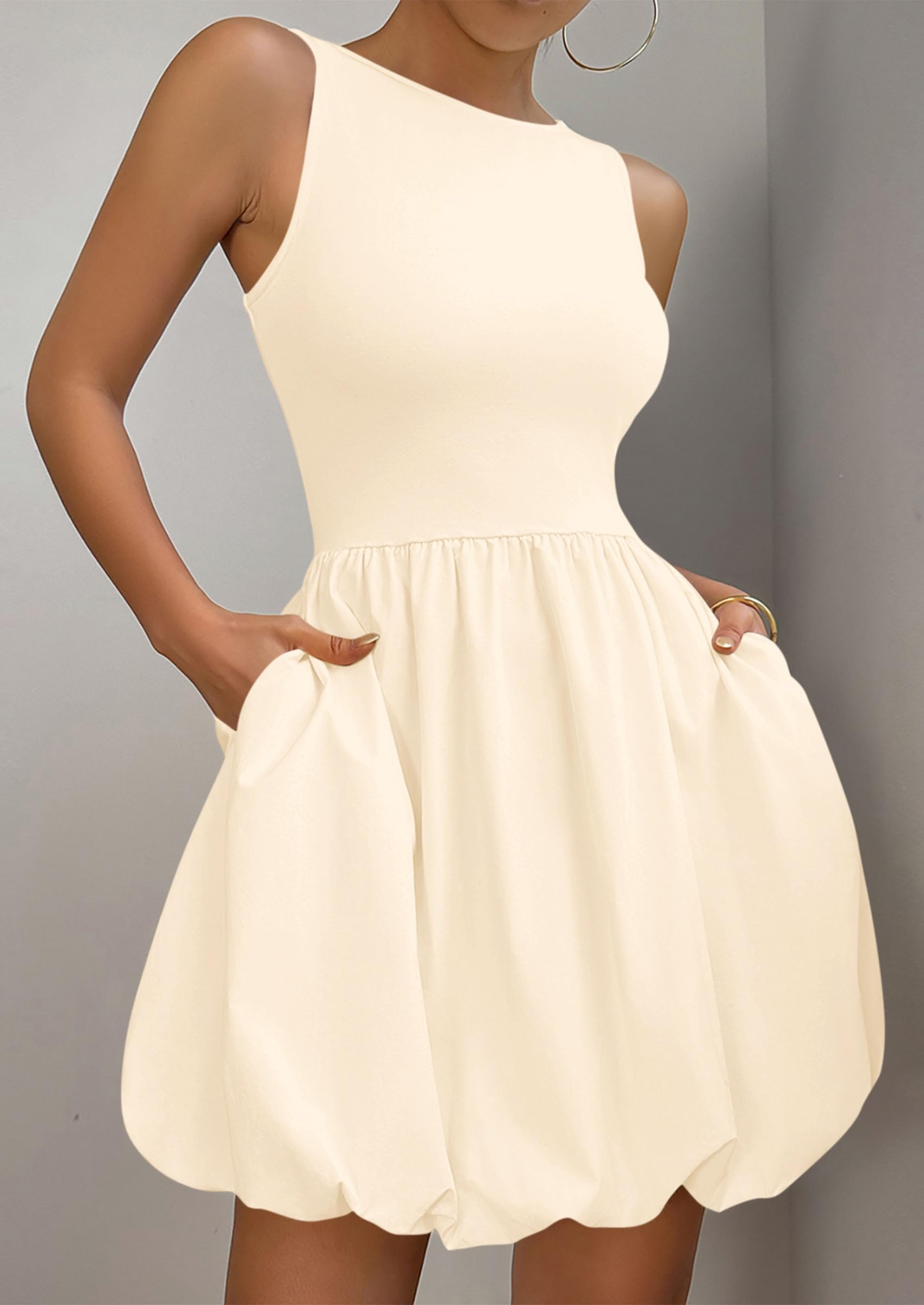 Foto 5 pulgar | Vestido De Verano Prettygarden 2025 Sin Mangas Sin Mangas Con Bolsillos - Venta Internacional.