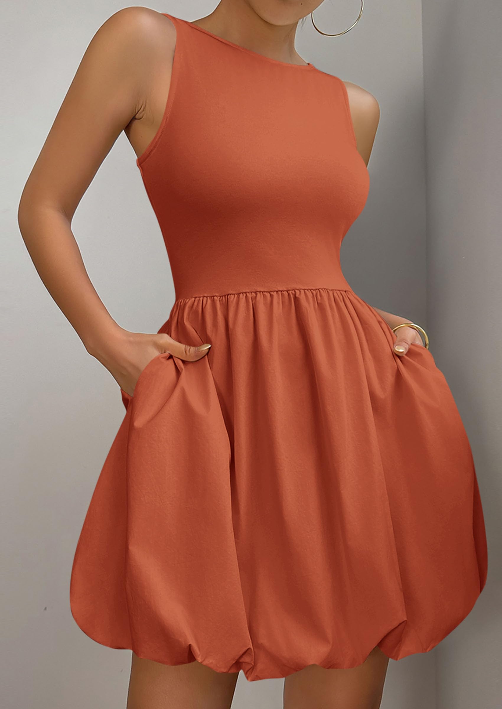 Foto 5 pulgar | Vestido De Verano Prettygarden 2025 Sin Mangas Sin Mangas Con Bolsillos - Venta Internacional.