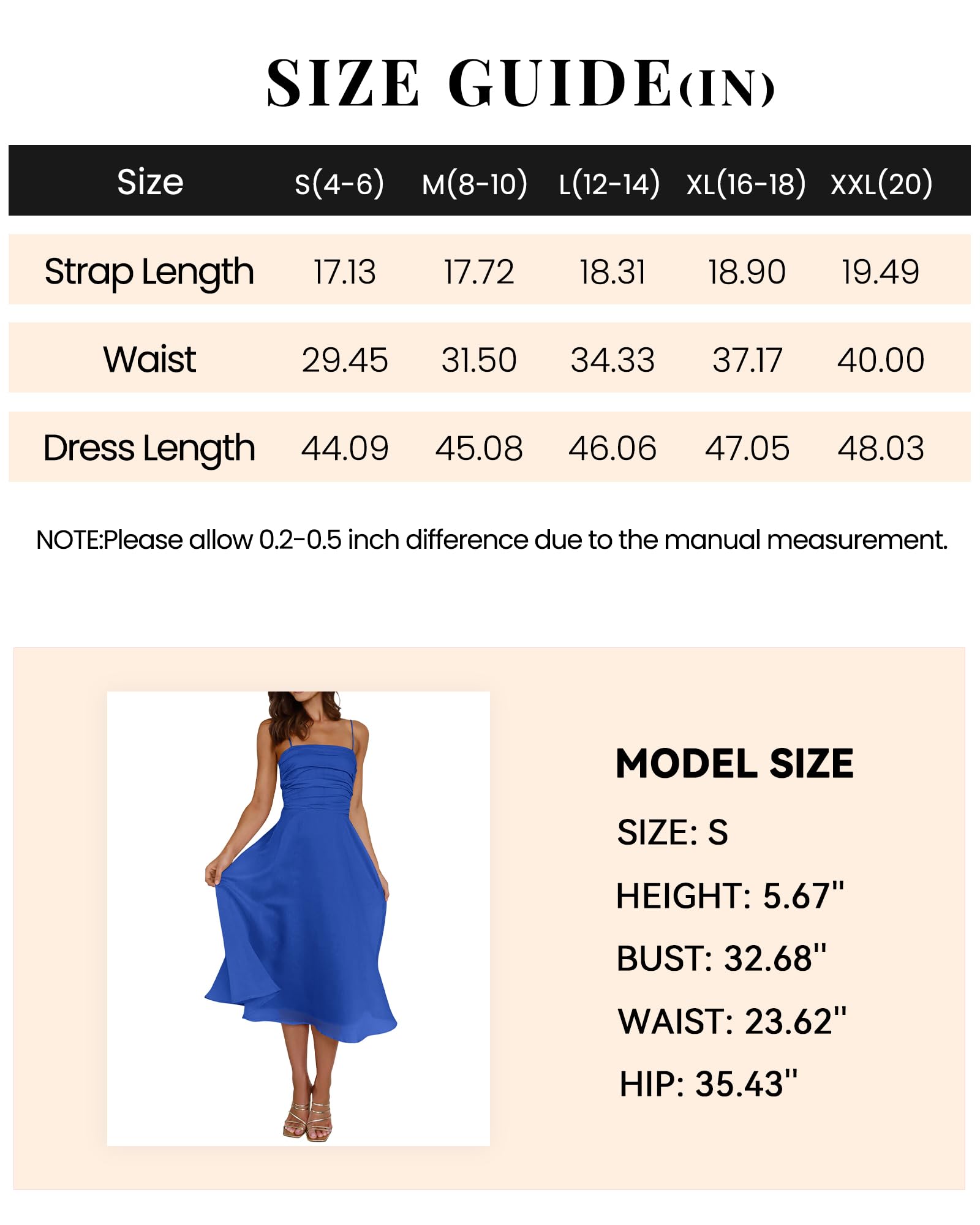 Foto 7 pulgar | Vestido Prettygarden para Mujer de Verano Tirantes Finos Midi Azul - Venta Internacional