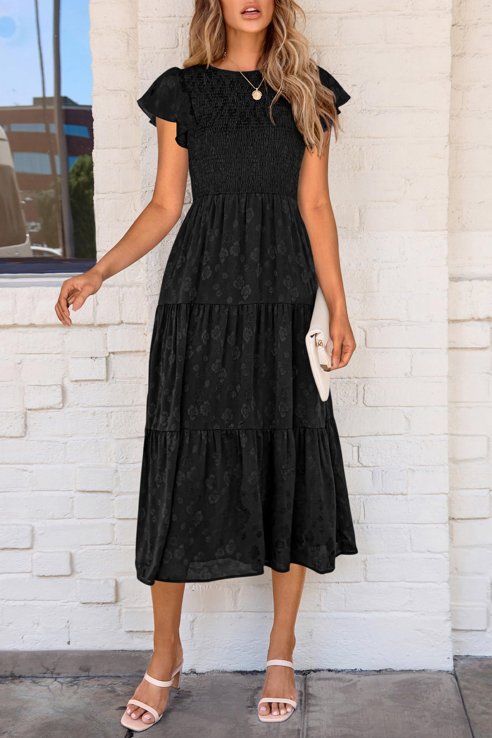 Foto 4 pulgar | Vestido Midi Prettygarden Con Estampado Floral Para Verano 2025 Para Mujer - Venta Internacional.