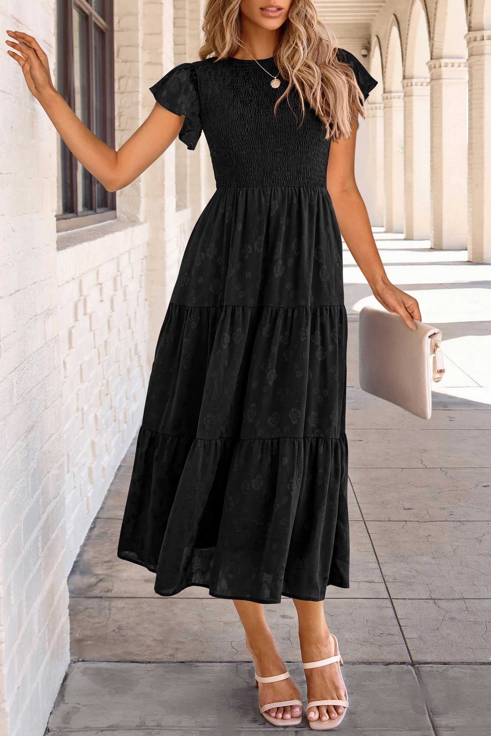 Foto 4 | Vestido Midi Prettygarden Con Estampado Floral Para Verano 2025 Para Mujer - Venta Internacional.
