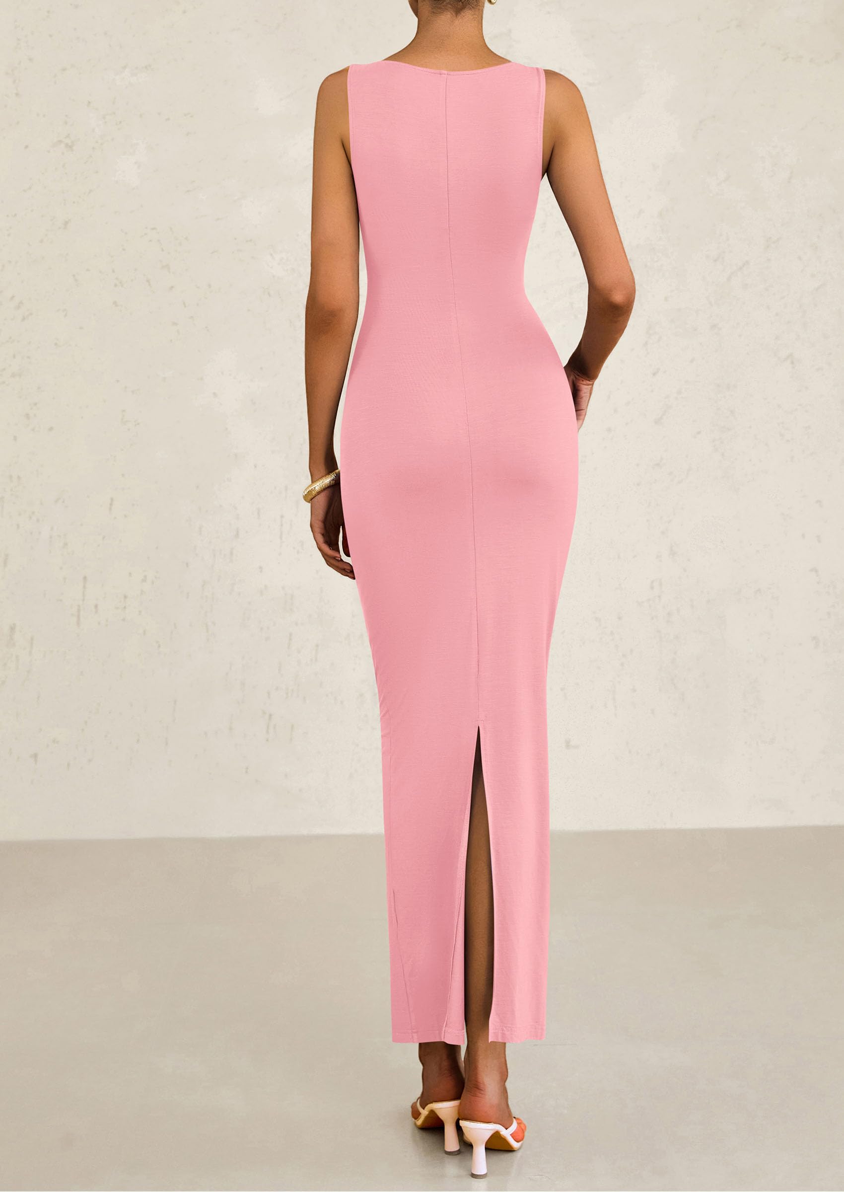 Foto 2 | Vestido Midi Prettygarden 2025, Verano, Sin Mangas, Rosa Fruncido - Venta Internacional.