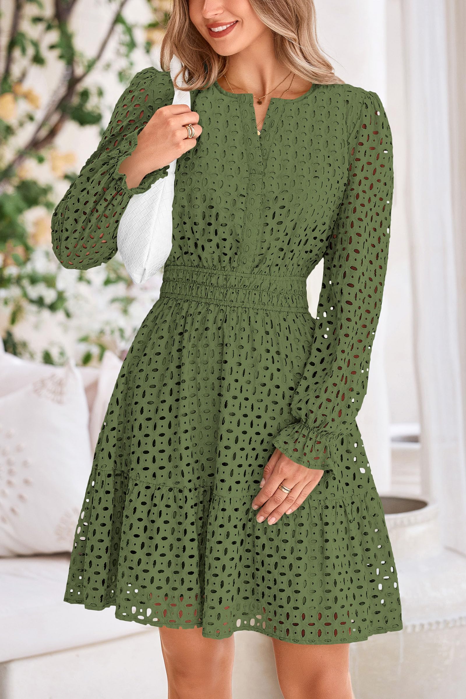 Foto 5 | Minivestido Prettygarden 2025, Manga Larga, Cuello En V, Para Mujer - Venta Internacional.