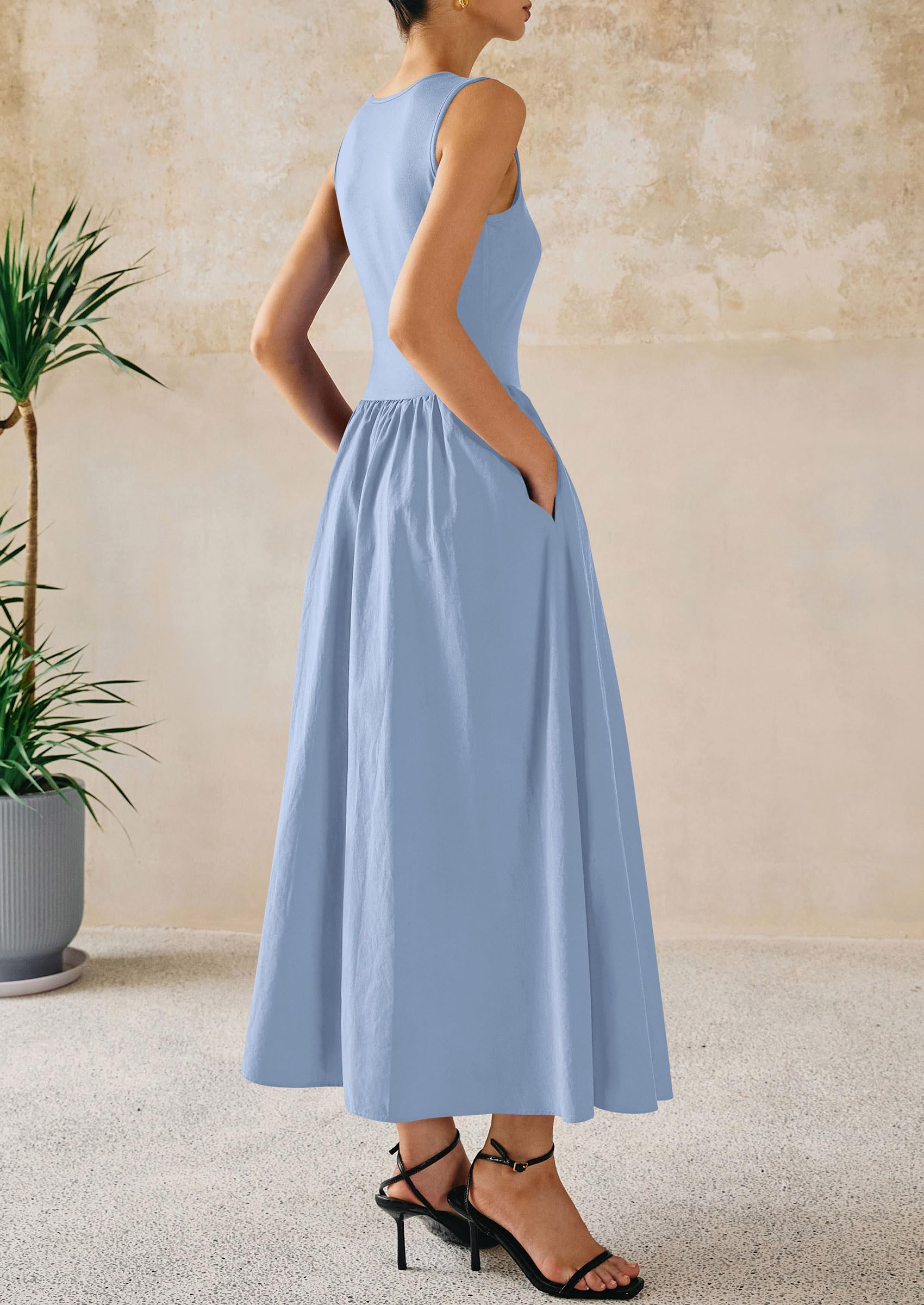 Foto 3 pulgar | Vestido Largo Prettygarden De Punto Con Retazos De Verano 2025 Para Mujer - Venta Internacional.