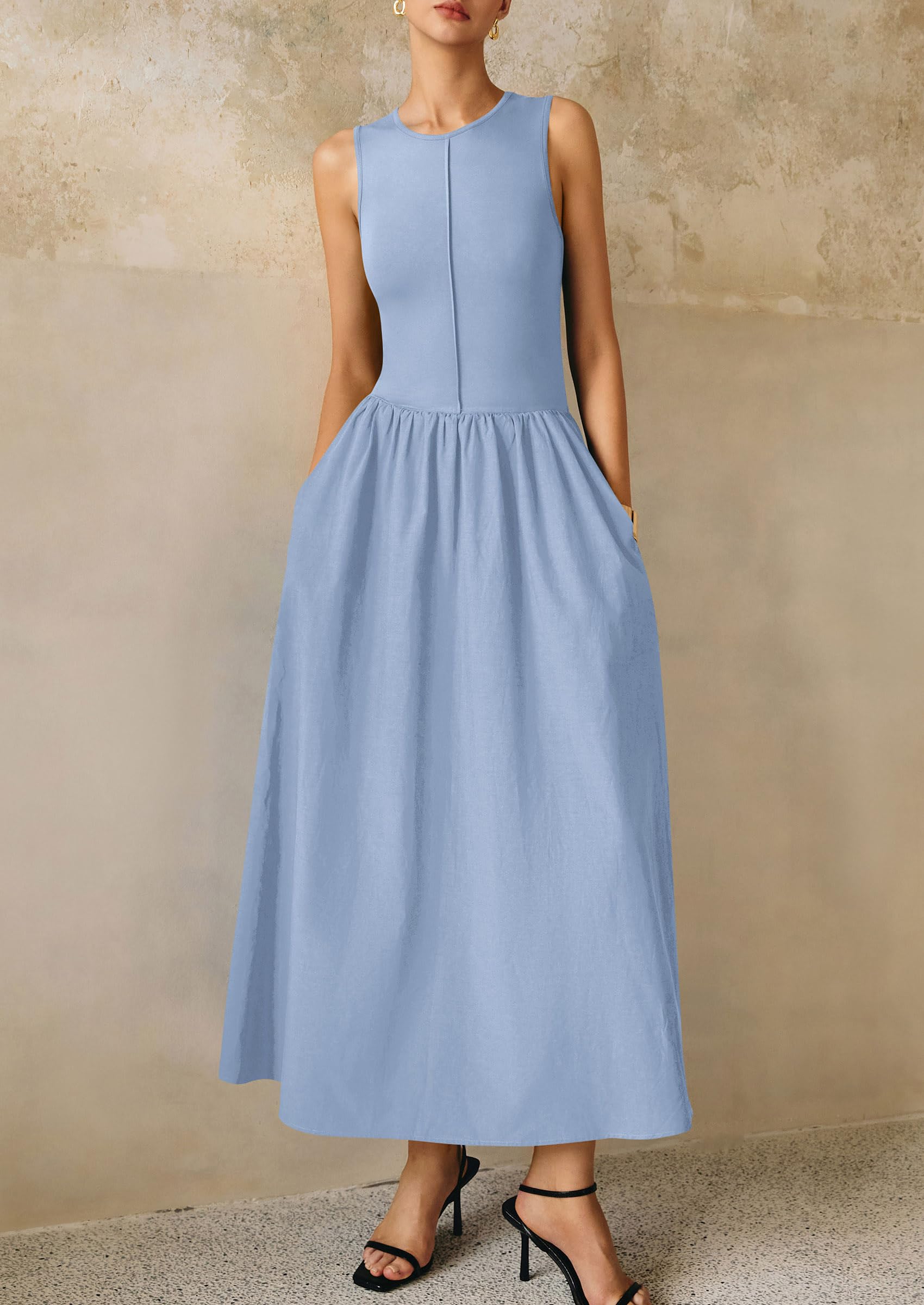 Foto 5 pulgar | Vestido Largo Prettygarden De Punto Con Retazos De Verano 2025 Para Mujer - Venta Internacional.
