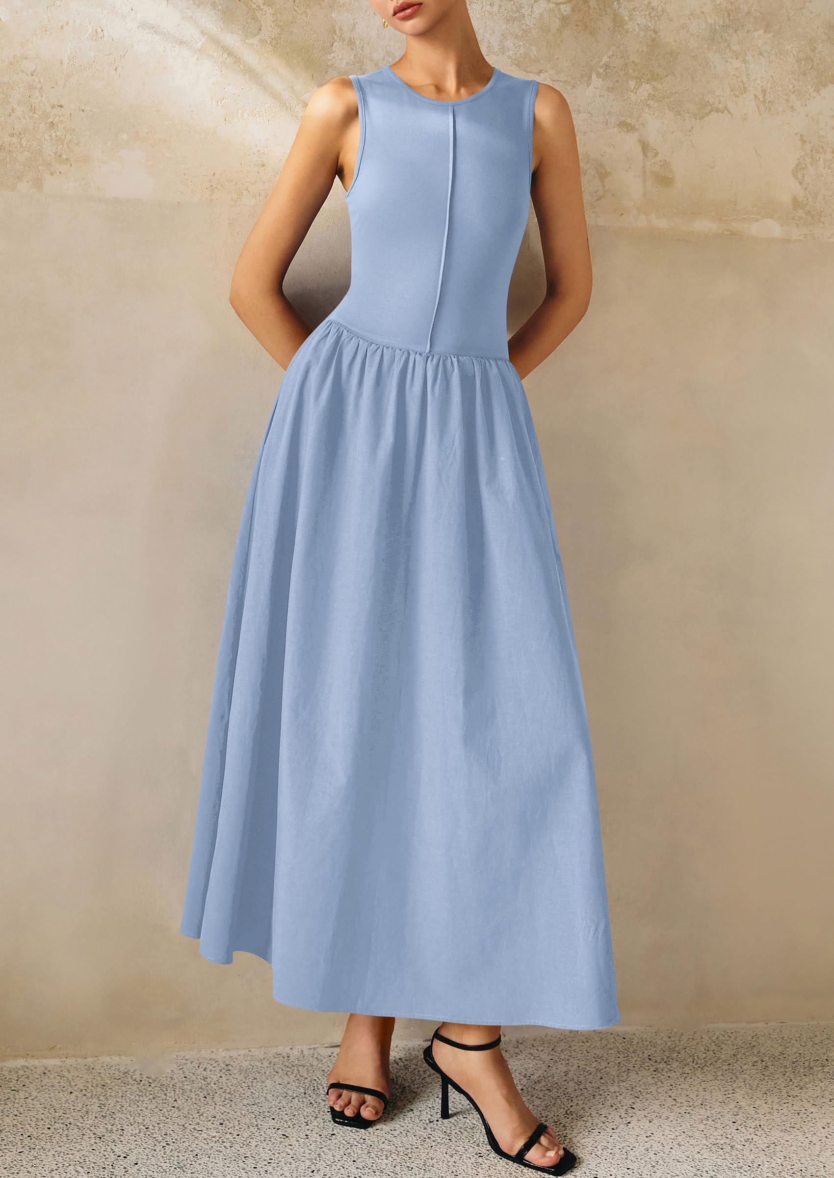 Foto 6 pulgar | Vestido Largo Prettygarden De Punto Con Retazos De Verano 2025 Para Mujer - Venta Internacional.