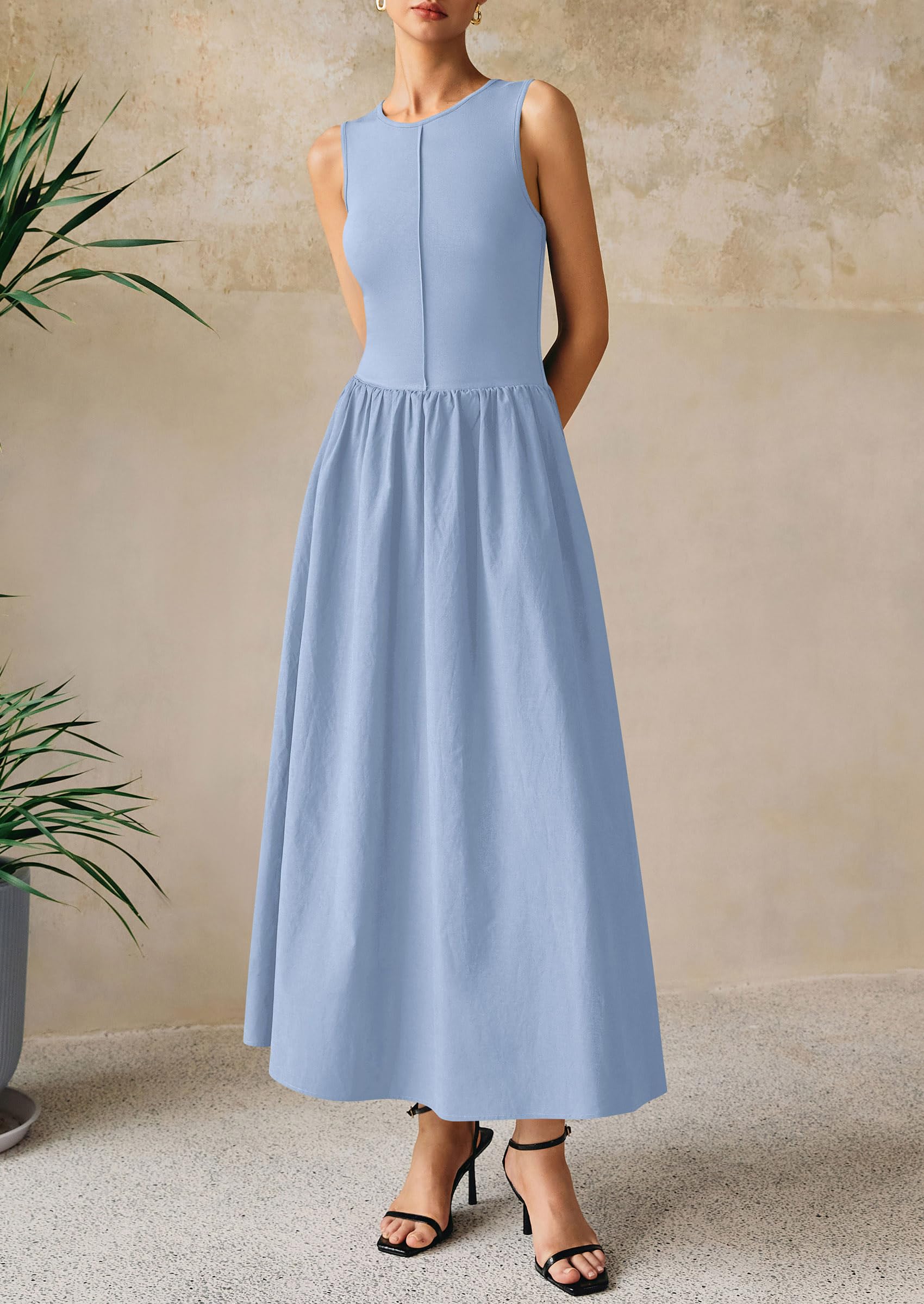Foto 8 pulgar | Vestido Largo Prettygarden De Punto Con Retazos De Verano 2025 Para Mujer - Venta Internacional.