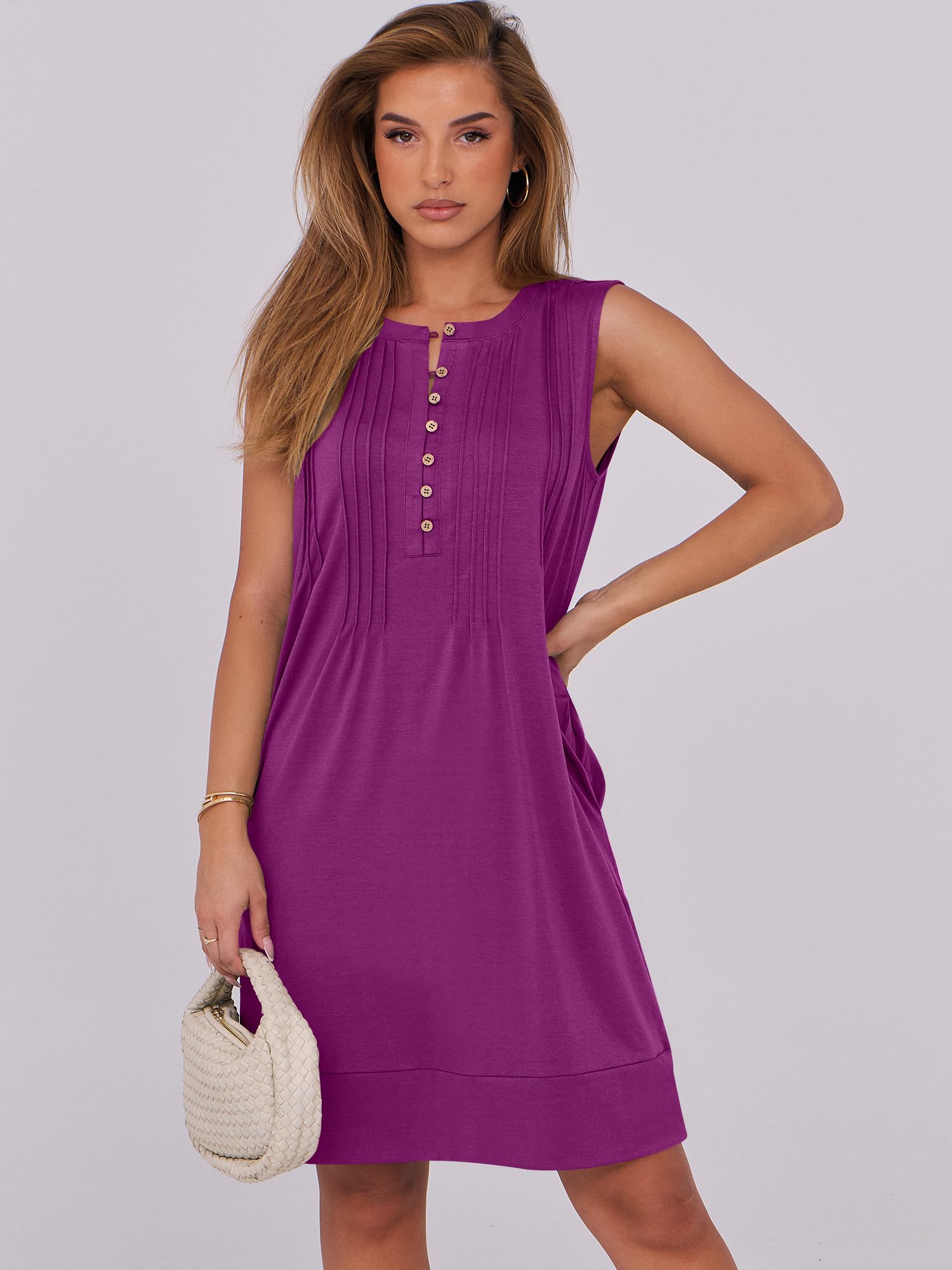 Foto 3 pulgar | Vestido Anrabess - Vestidos De Verano Para Mujer, Color Morado, Talla M - Venta Internacional.