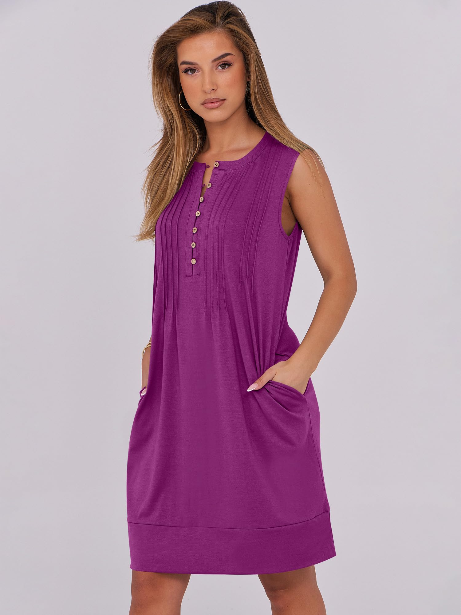 Foto 4 pulgar | Vestido Anrabess - Vestidos De Verano Para Mujer, Color Morado, Talla M - Venta Internacional.