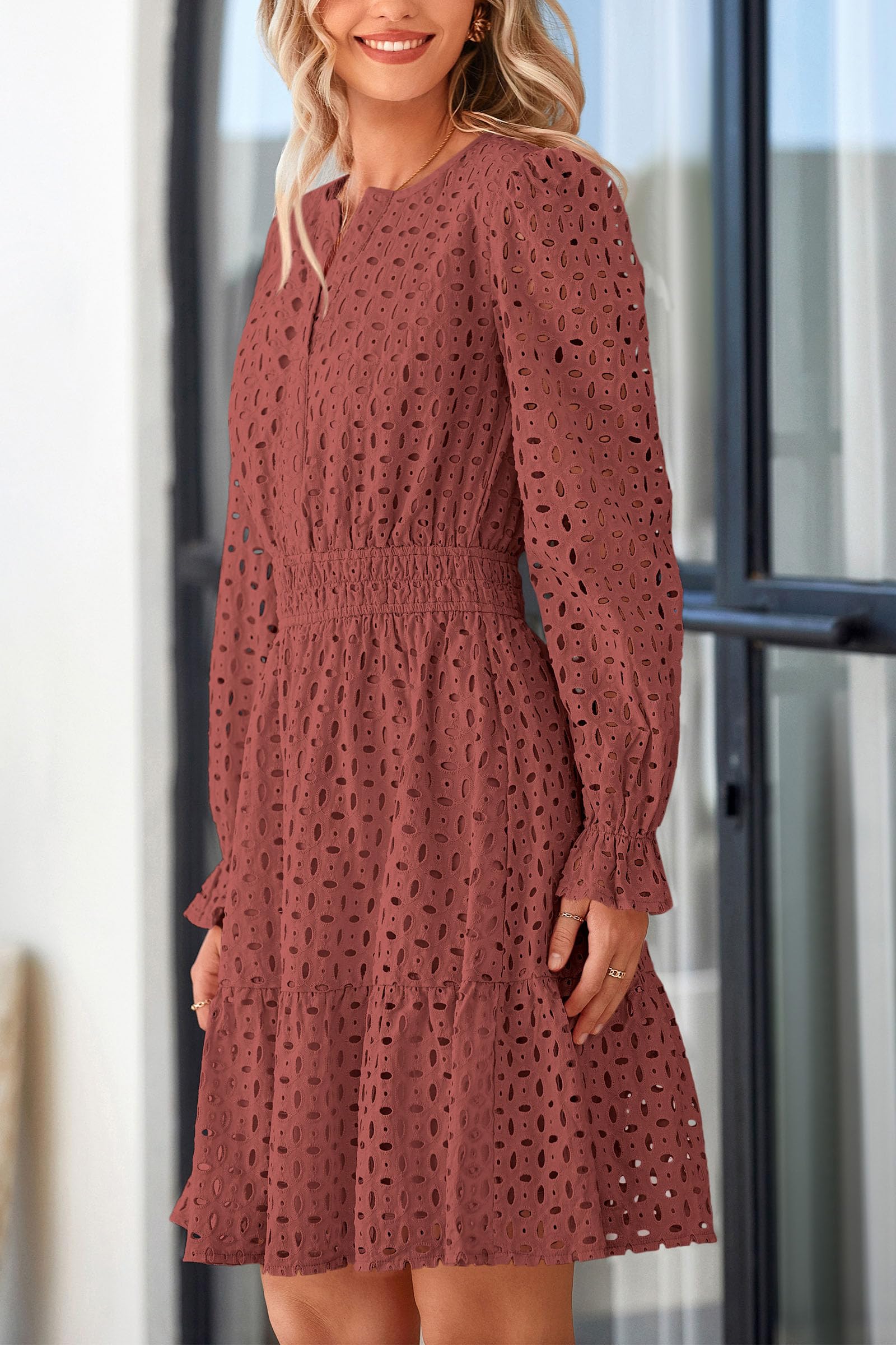 Foto 7 | Minivestido Prettygarden 2025, Manga Larga, Cuello En V, Para Mujer - Venta Internacional.