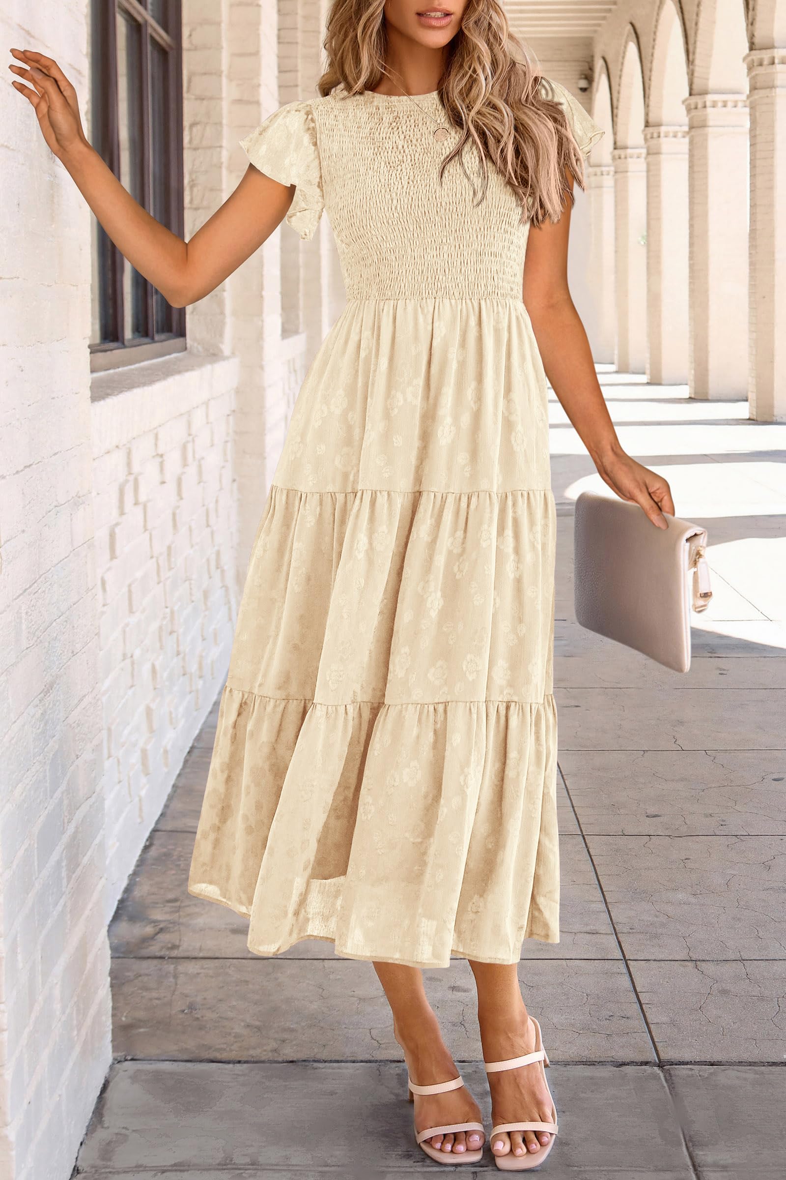 Foto 5 pulgar | Vestido Midi Prettygarden Con Estampado Floral Para Verano 2025 Para Mujer - Venta Internacional.