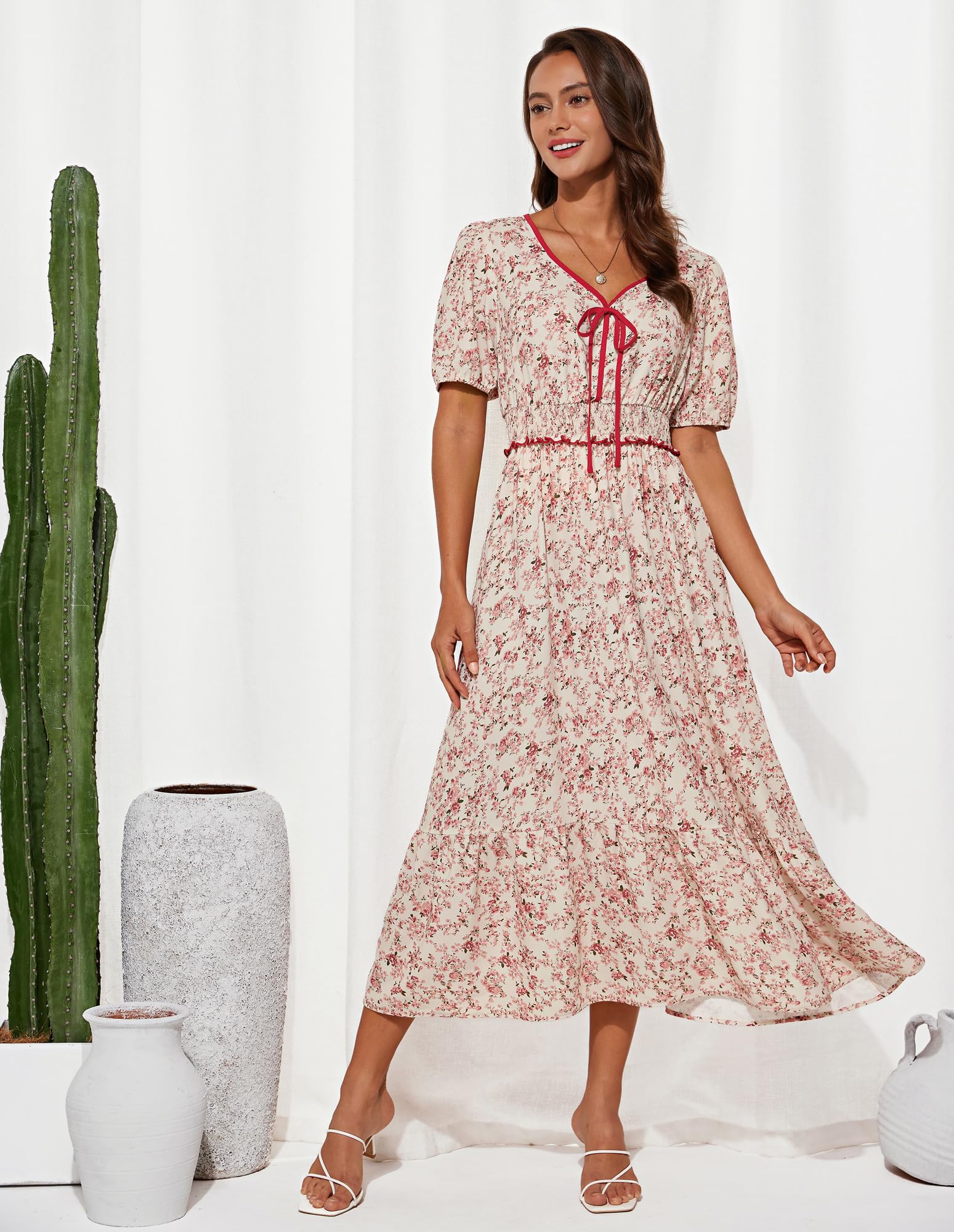 Foto 3 pulgar | Vestido Grace Karin Casual De Verano Con Estampado Floral Bohemio Para Mujer - Venta Internacional.