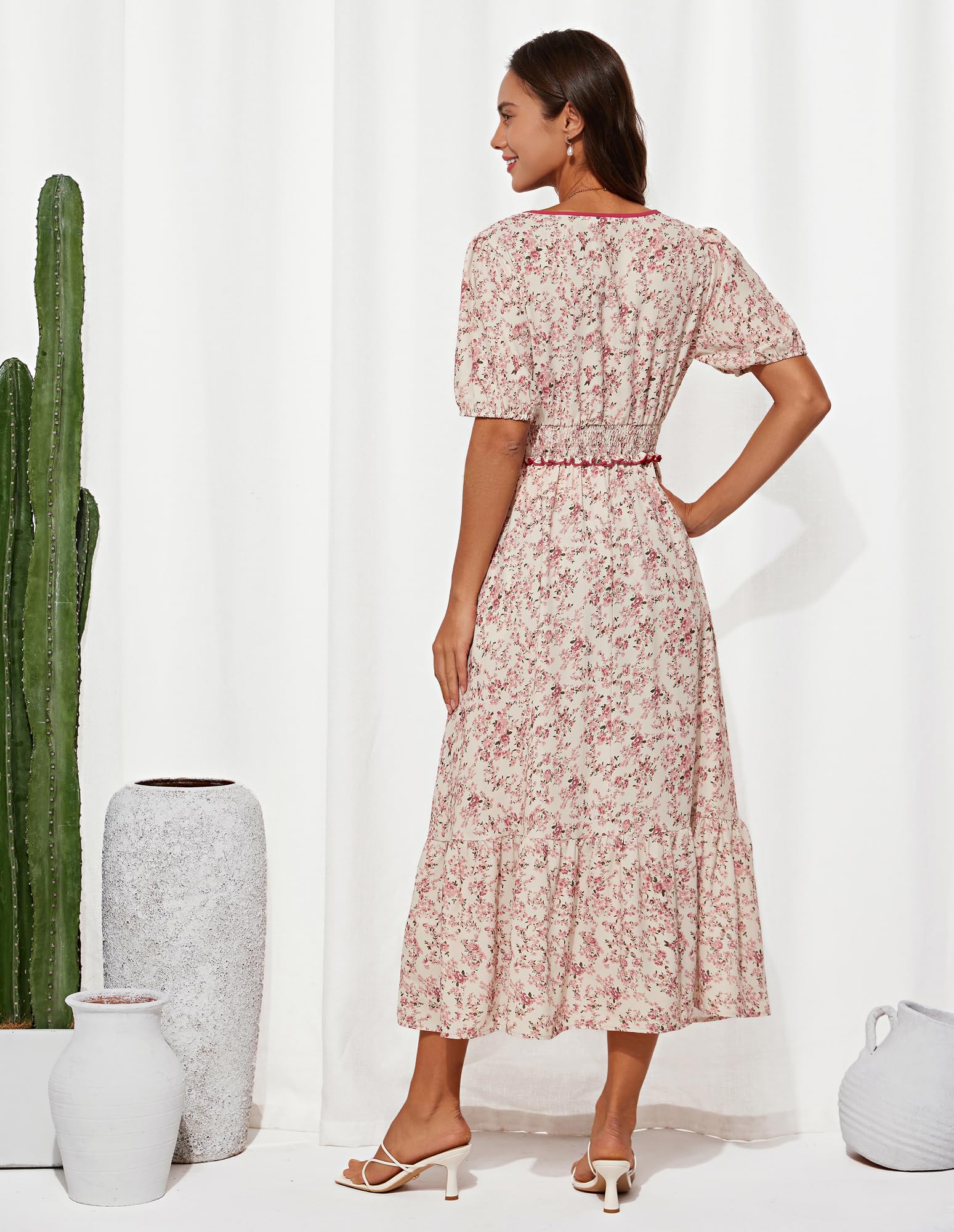 Foto 4 pulgar | Vestido Grace Karin Casual De Verano Con Estampado Floral Bohemio Para Mujer - Venta Internacional.