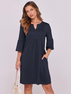 Foto 3 | Vestido Anrabess Casual De Verano Con Cuello En V Y Volantes Azules Para Mujer - Venta Internacional.