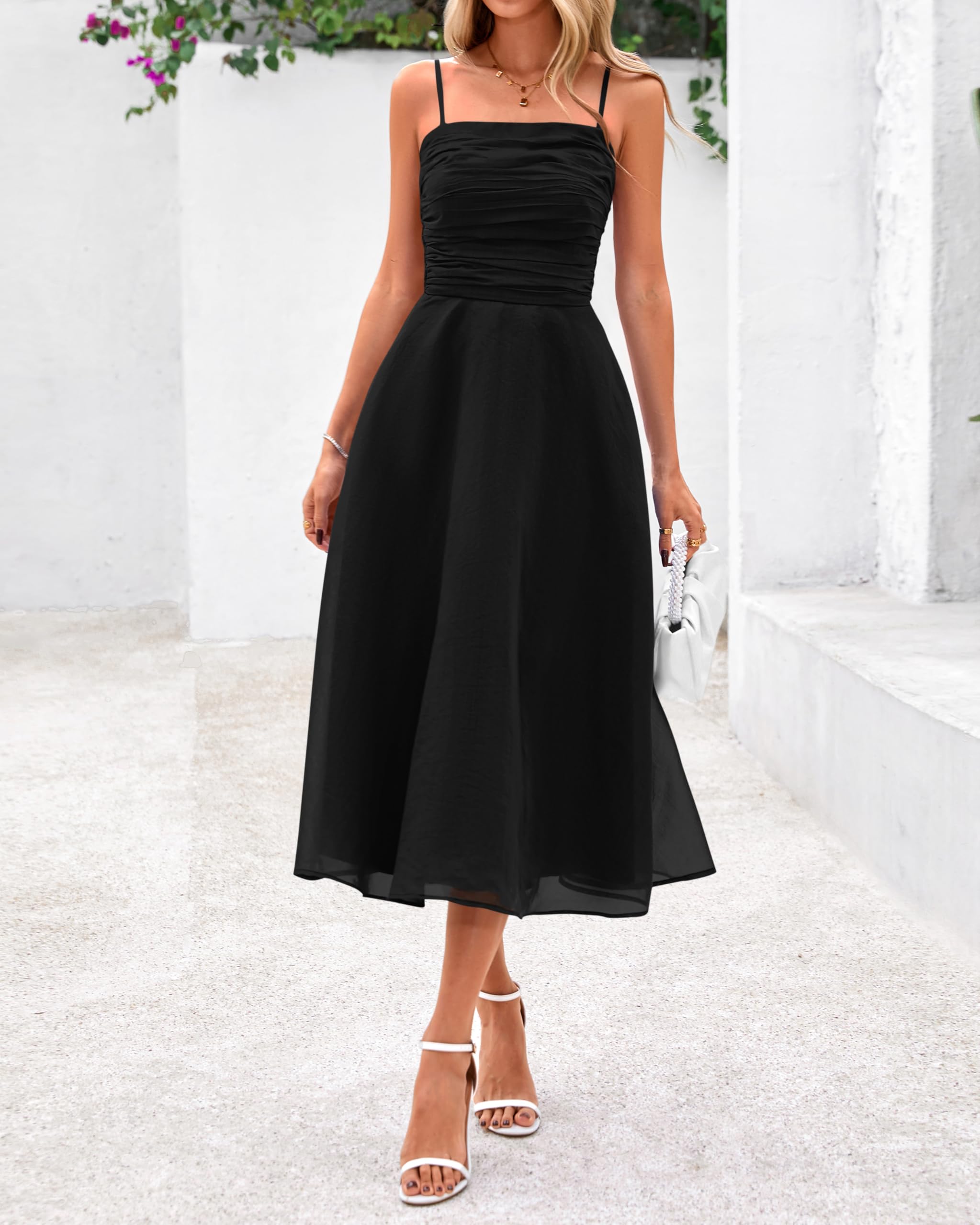 Foto 3 pulgar | Vestido Prettygarden Midi Negro para Mujer - Venta Internacional