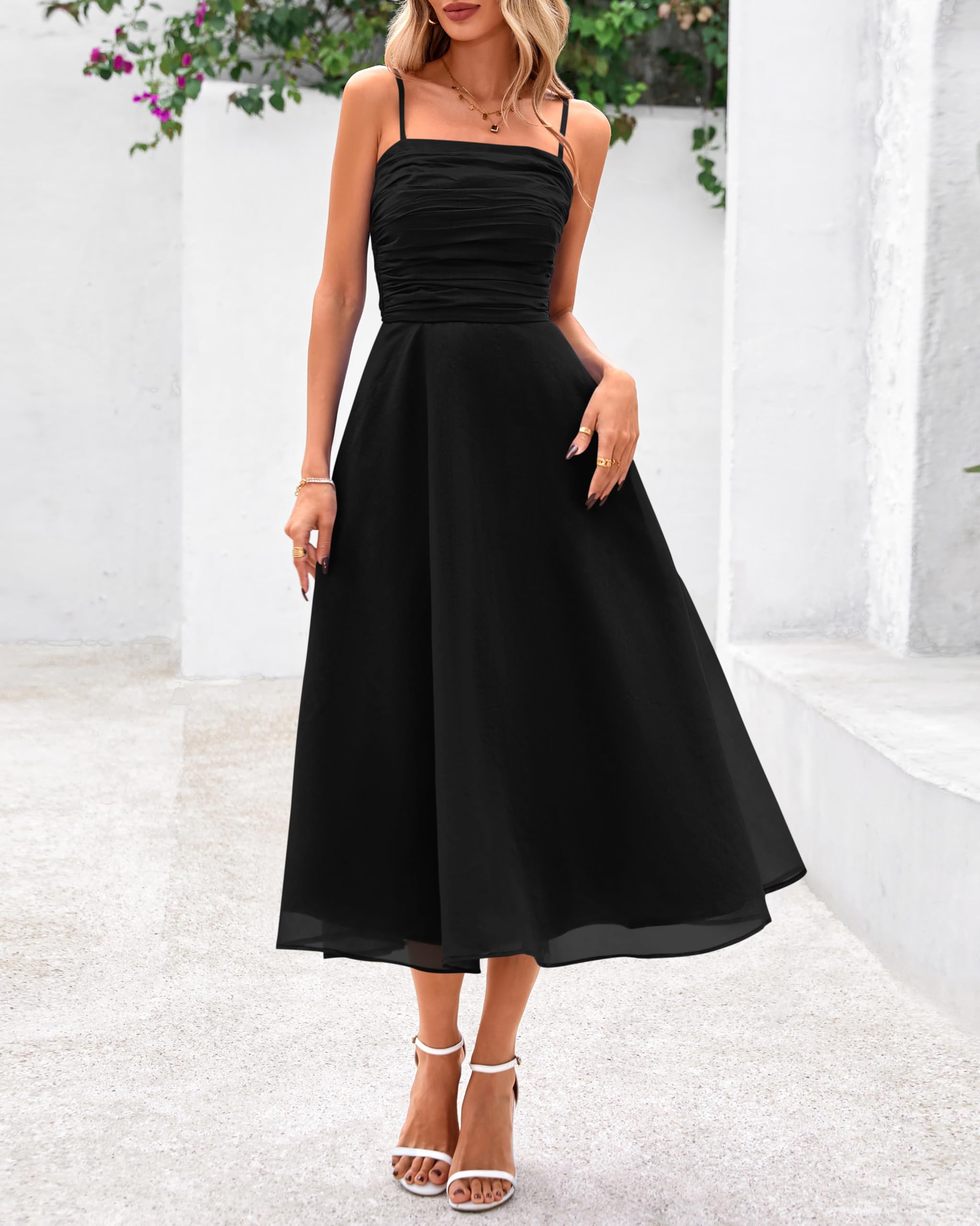 Foto 5 pulgar | Vestido Prettygarden Midi Negro para Mujer - Venta Internacional