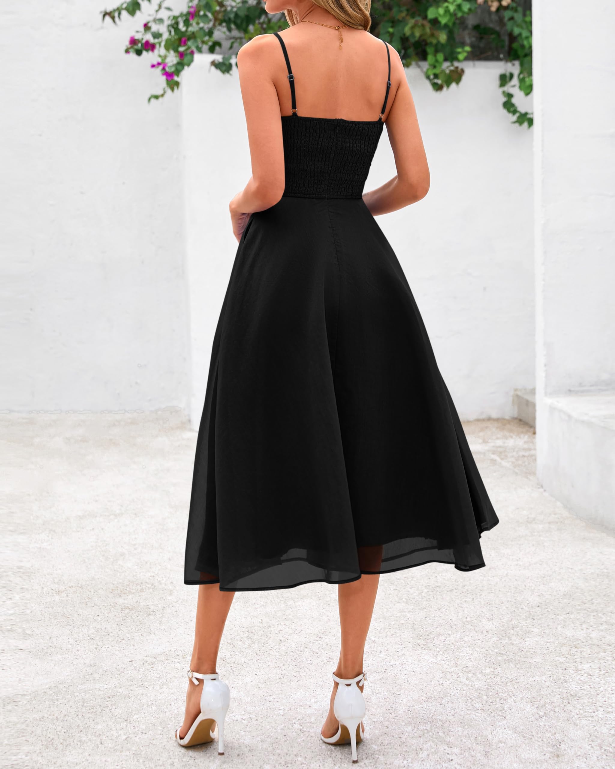 Foto 5 | Vestido Prettygarden Midi Negro para Mujer - Venta Internacional