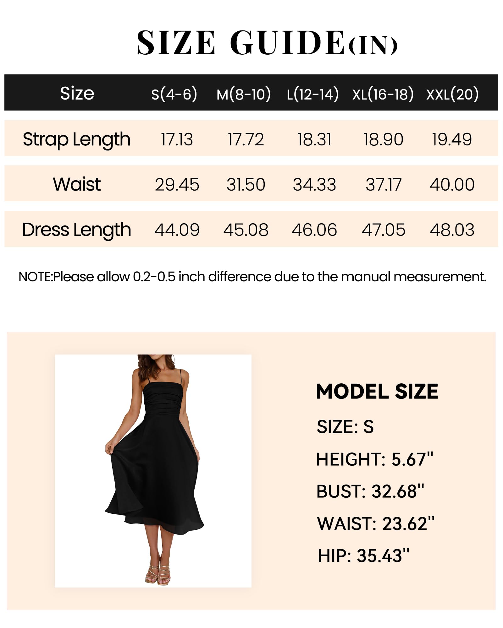 Foto 7 pulgar | Vestido Prettygarden Midi Negro para Mujer - Venta Internacional