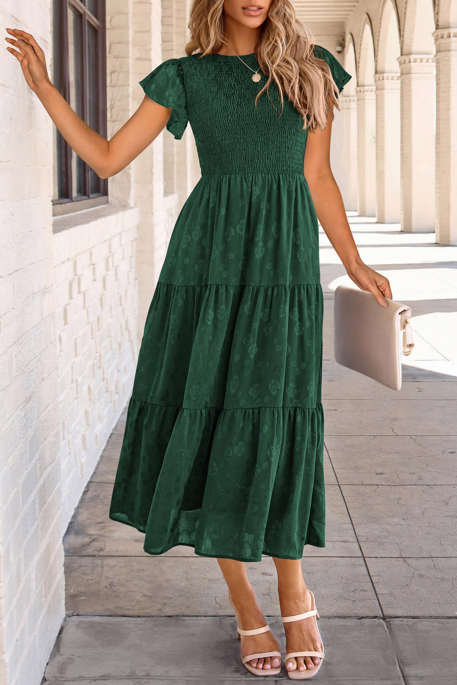 Foto 5 pulgar | Vestido Midi Prettygarden Con Estampado Floral Para Verano 2025 Para Mujer - Venta Internacional.
