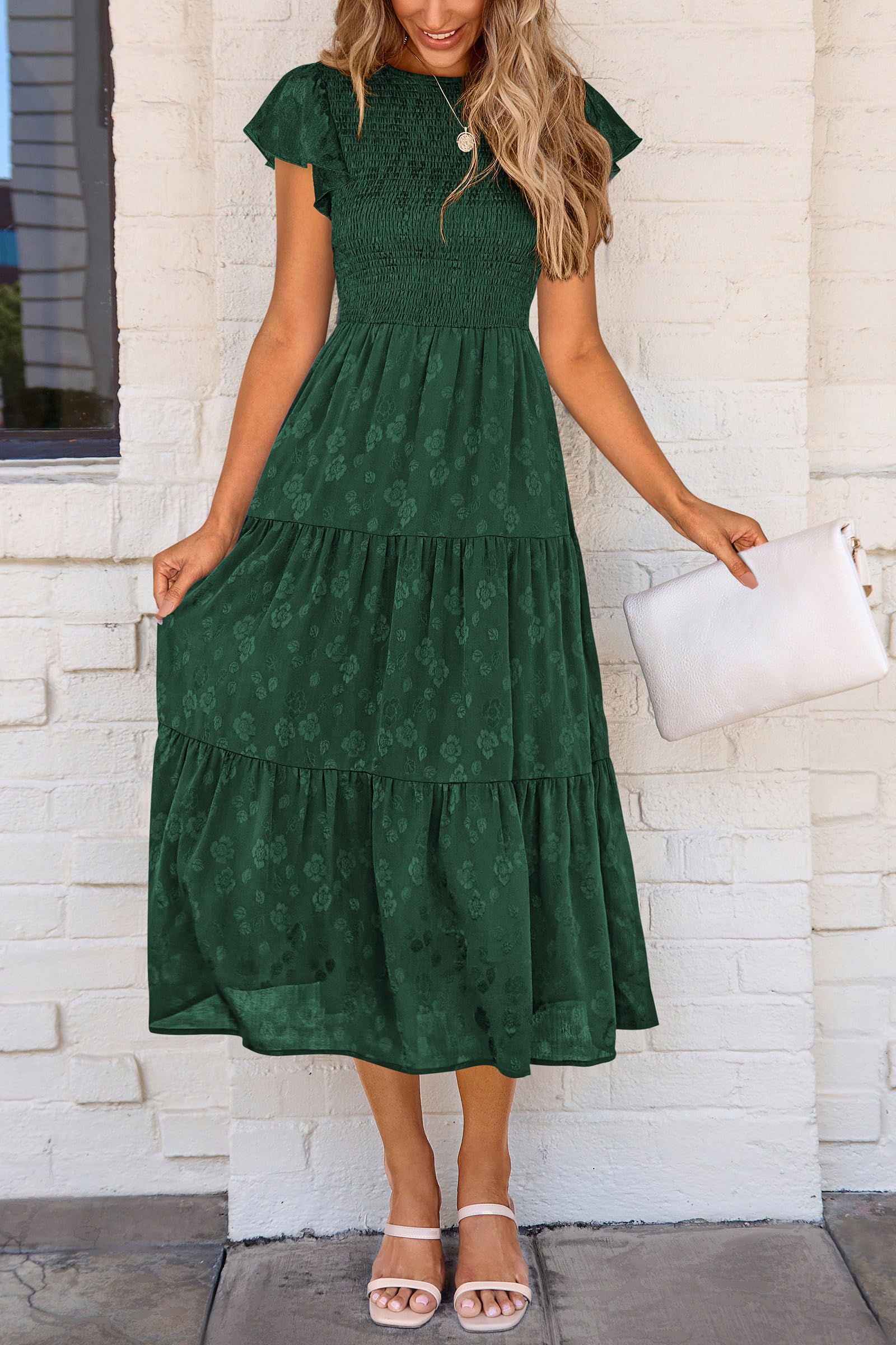 Foto 6 pulgar | Vestido Midi Prettygarden Con Estampado Floral Para Verano 2025 Para Mujer - Venta Internacional.