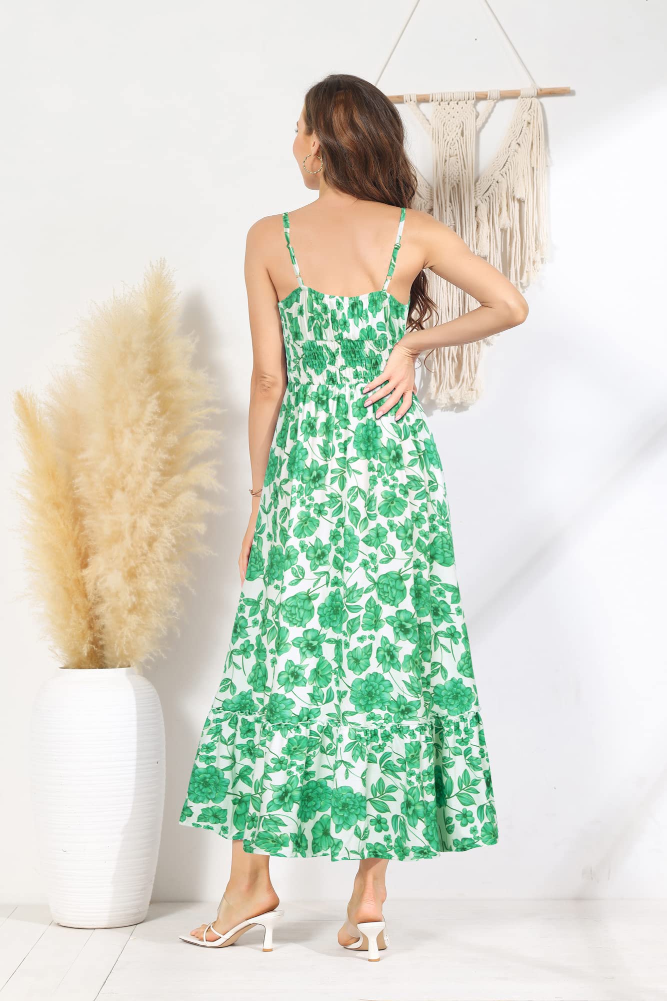Foto 6 pulgar | Vestido Grace Karin Con Tirantes Finos, Casual, Sin Mangas, Verde, 2xl - Venta Internacional.