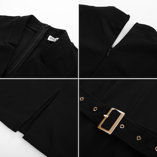 Foto 6 | Vestido De Oficina Grace Karin Con Cuello En V Y Manga 3/4 Negro Para Mujer - Venta Internacional.