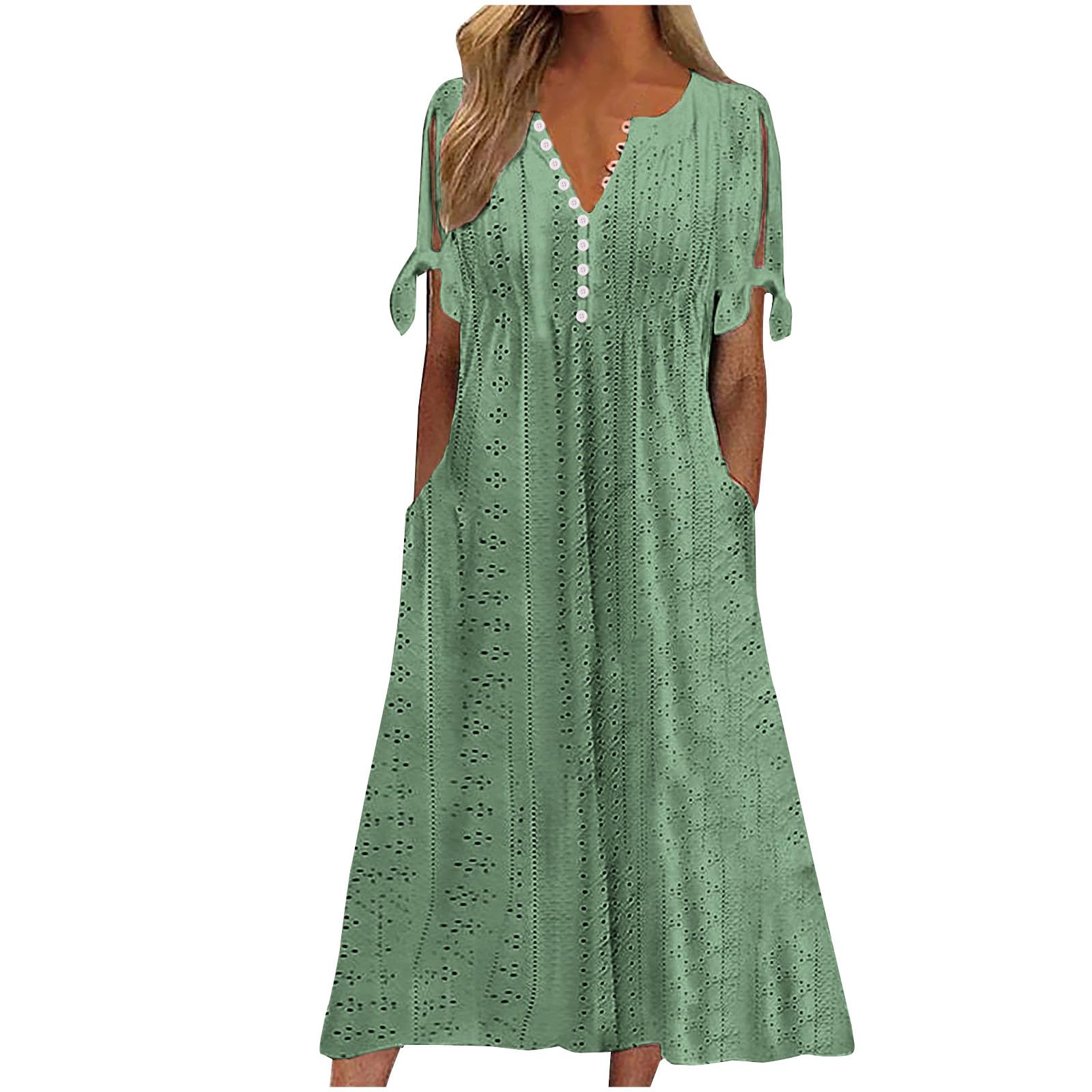Foto 2 pulgar | Vestido De Verano Genérico Con Hombros Descubiertos Y Cuello En V 2025 - Venta Internacional.