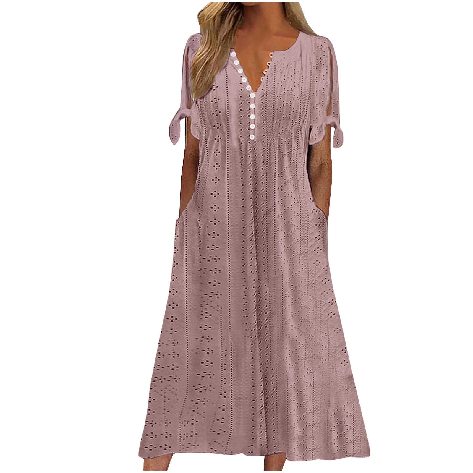 Foto 2 pulgar | Vestido De Verano Genérico Con Hombros Descubiertos Y Cuello En V 2025 - Venta Internacional.