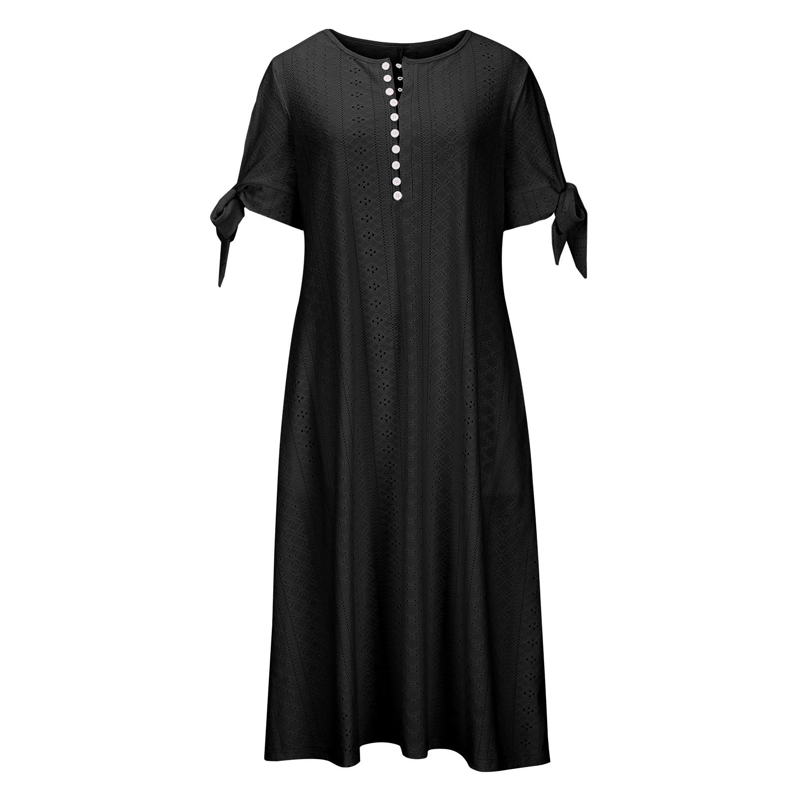 Foto 7 pulgar | Vestido De Verano Genérico Con Hombros Descubiertos Y Ojales, Cuello En V, 2025, Mujer - Venta Internacional.