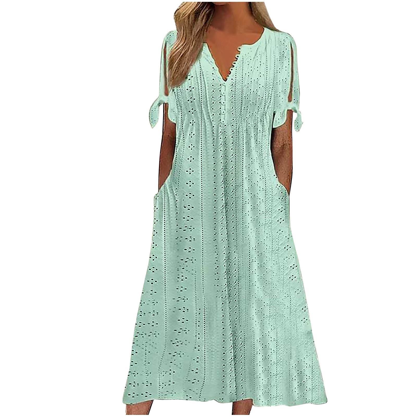 Foto 2 pulgar | Vestido De Verano Genérico Con Hombros Descubiertos Y Cuello En V 2025 - Venta Internacional.