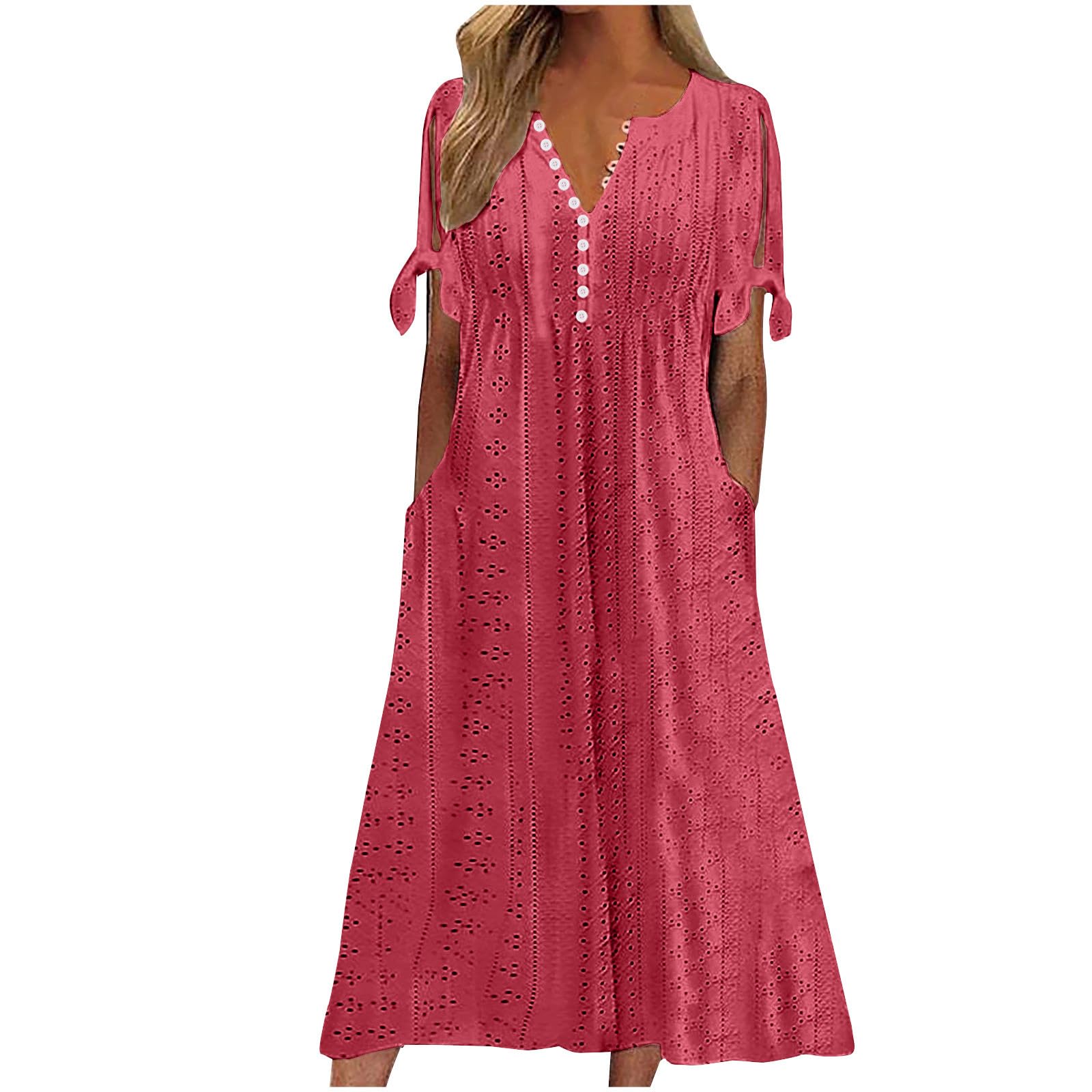 Foto 2 pulgar | Vestido De Verano Genérico Con Hombros Descubiertos Y Cuello En V 2025 - Venta Internacional.