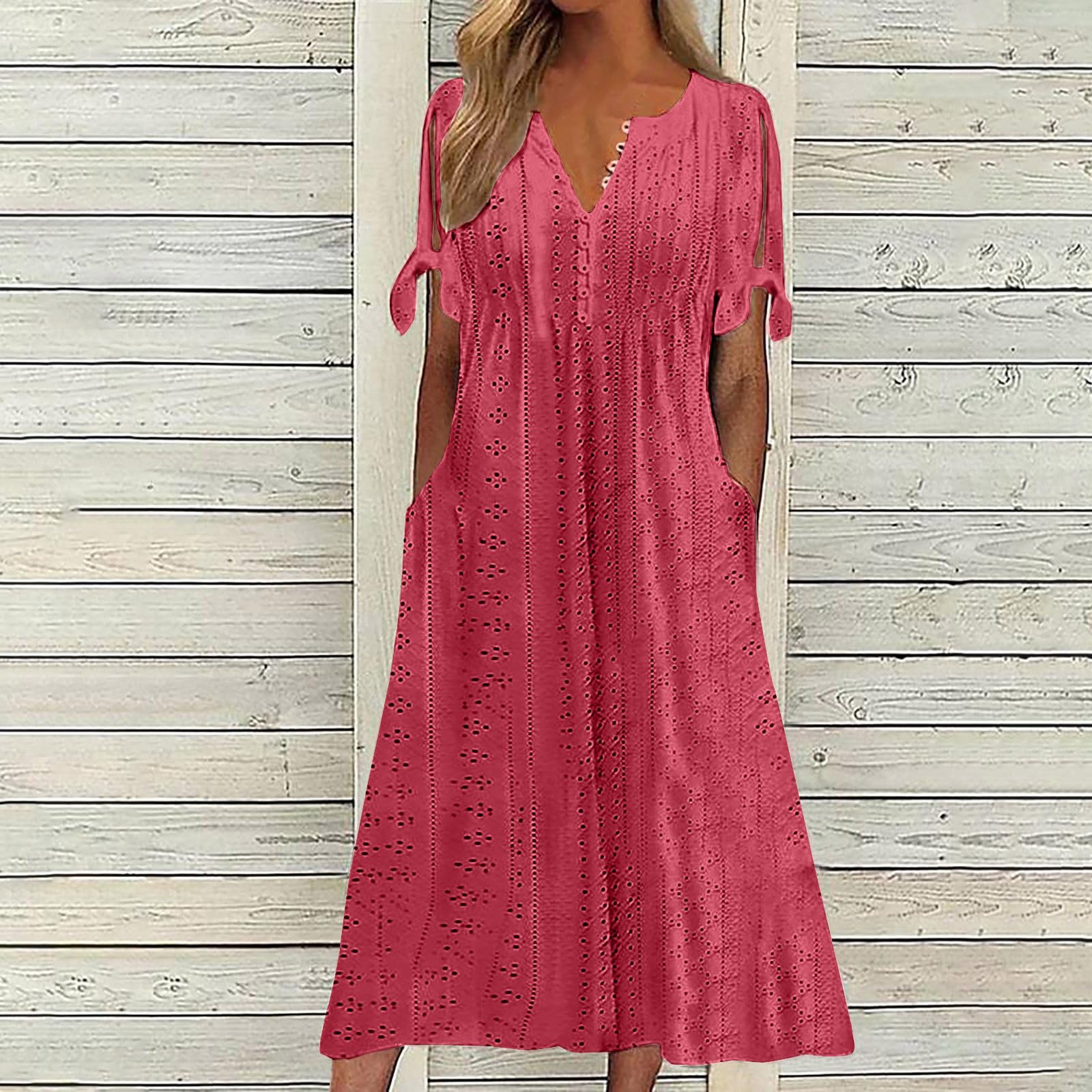 Foto 3 pulgar | Vestido De Verano Genérico Con Hombros Descubiertos Y Cuello En V 2025 - Venta Internacional.