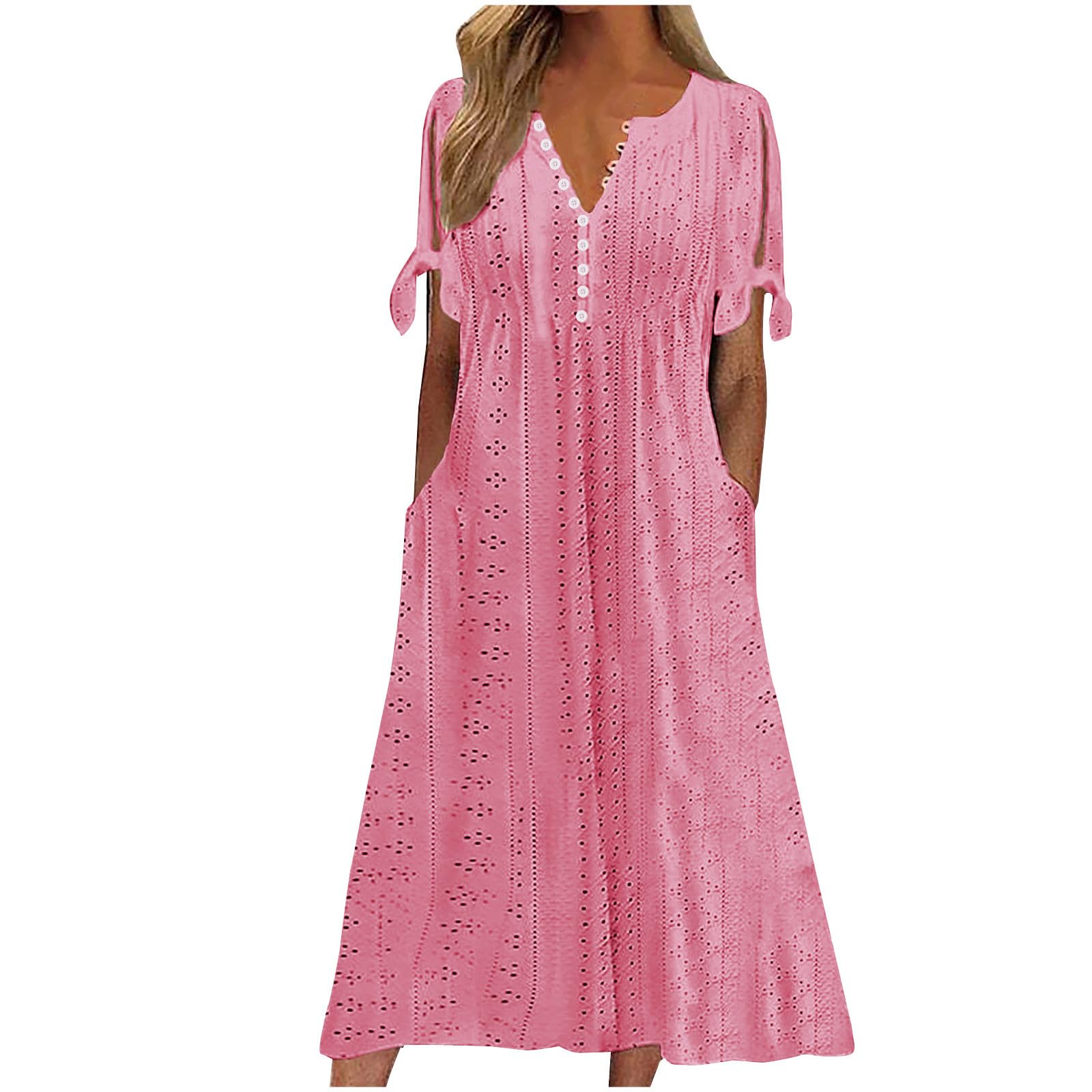 Foto 2 pulgar | Vestido De Verano Genérico Con Hombros Descubiertos Y Cuello En V 2025 - Venta Internacional.