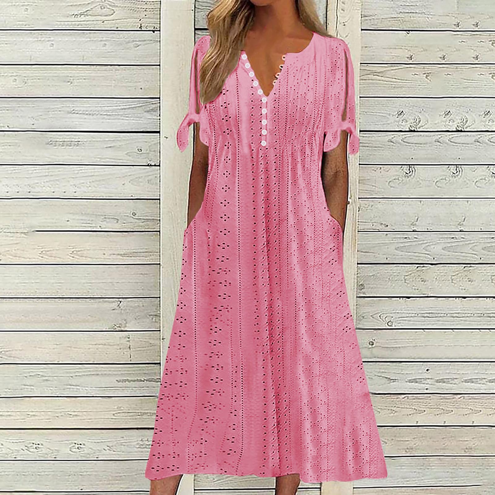 Foto 3 pulgar | Vestido De Verano Genérico Con Hombros Descubiertos Y Cuello En V 2025 - Venta Internacional.